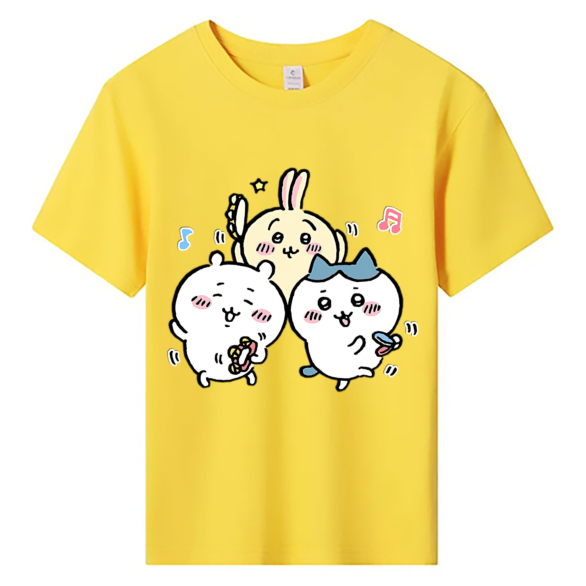 （画像用） ちいかわ ハチワレ Chii-kawa hachiware 綿100％キッズTシャツ（フロントプリント）