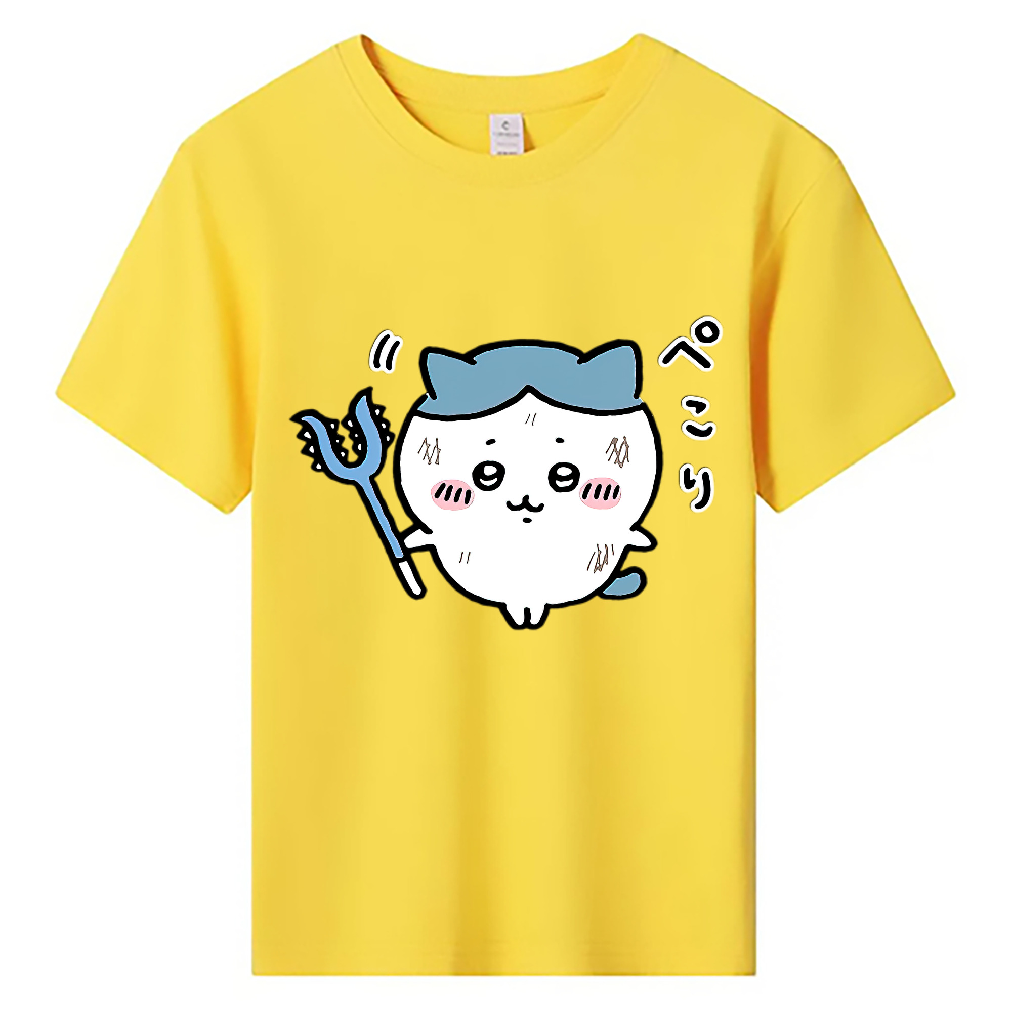（画像用） ちいかわ ハチワレ Chii-kawa hachiware 綿100％キッズTシャツ（フロントプリント）
