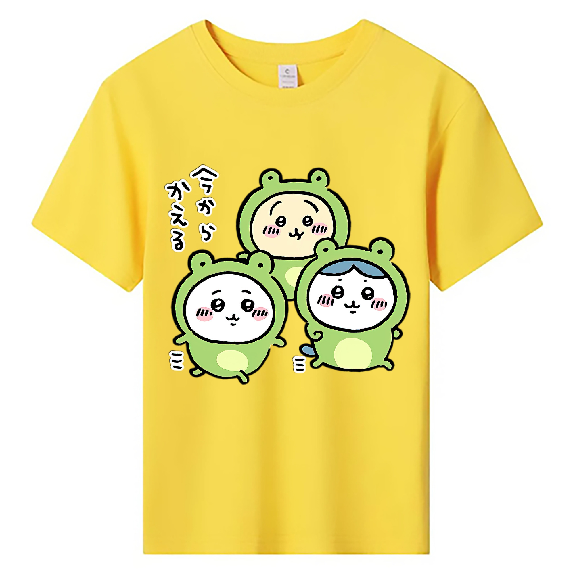 （画像用） ちいかわ ハチワレ Chii-kawa hachiware 綿100％キッズTシャツ（フロントプリント）