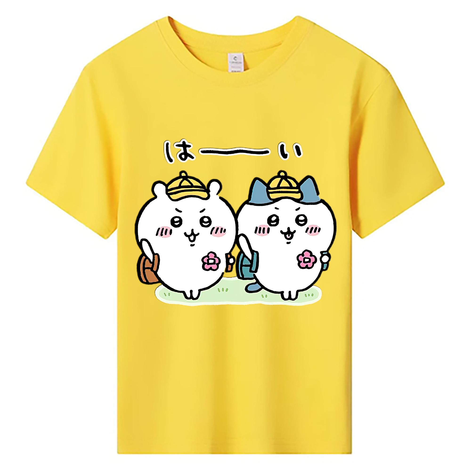 （画像用） ちいかわ ハチワレ Chii-kawa hachiware 綿100％キッズTシャツ（フロントプリント）