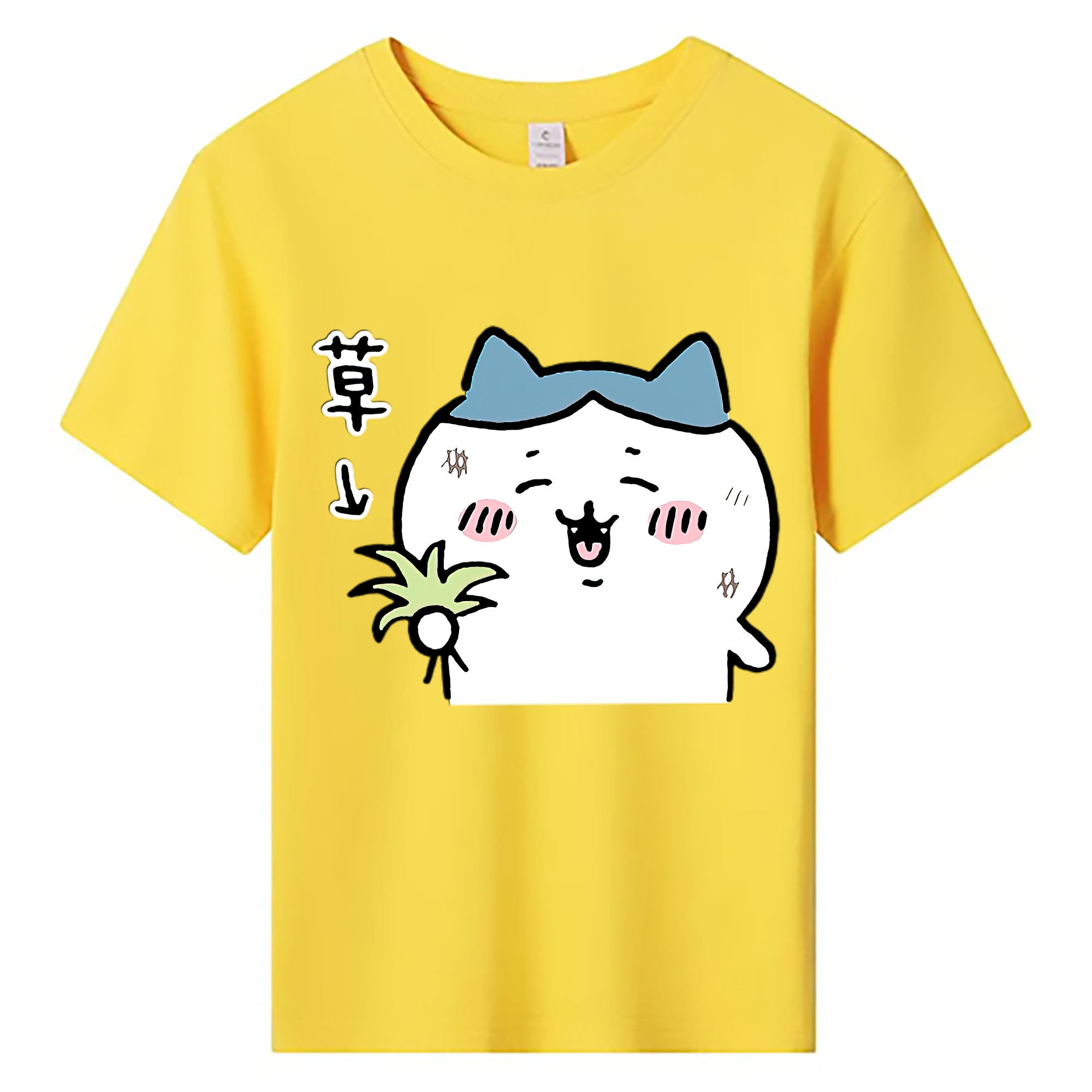 （画像用） ちいかわ ハチワレ Chii-kawa hachiware 綿100％キッズTシャツ（フロントプリント）