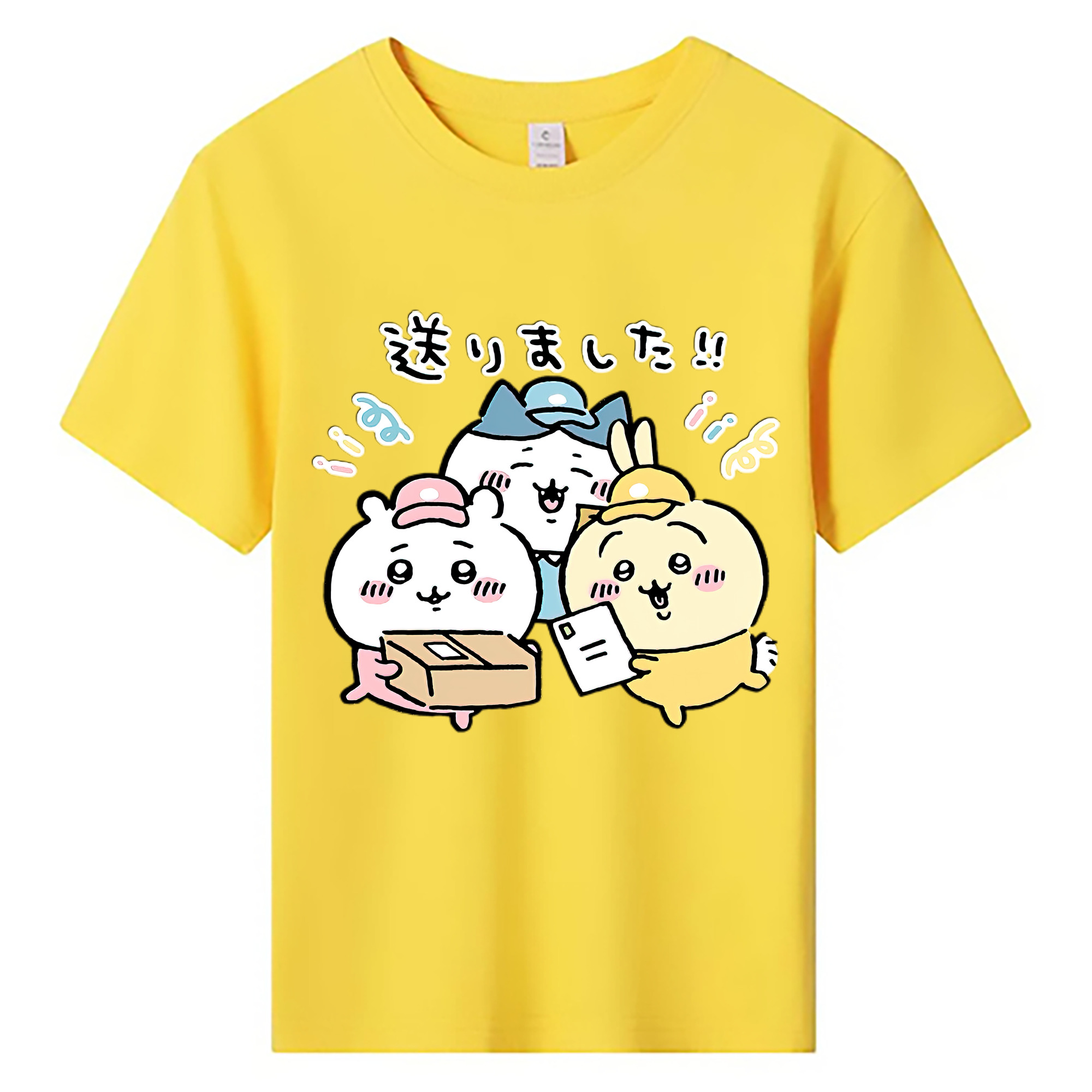 （画像用） ちいかわ ハチワレ Chii-kawa hachiware 綿100％キッズTシャツ（フロントプリント）