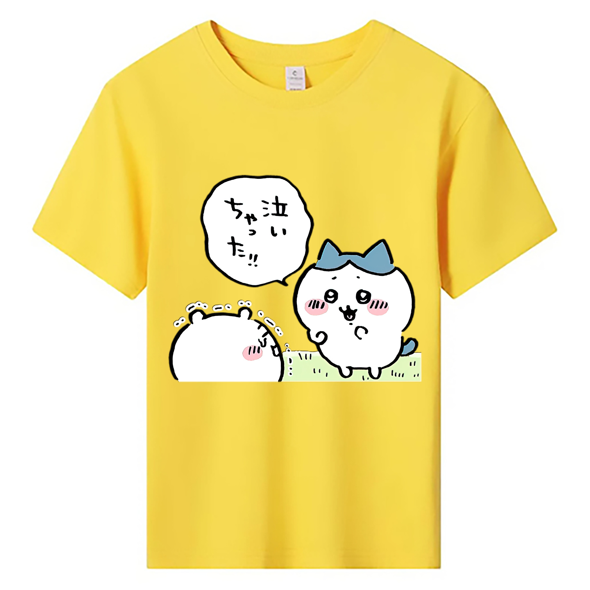 （画像用） ちいかわ ハチワレ Chii-kawa hachiware 綿100％キッズTシャツ（フロントプリント）