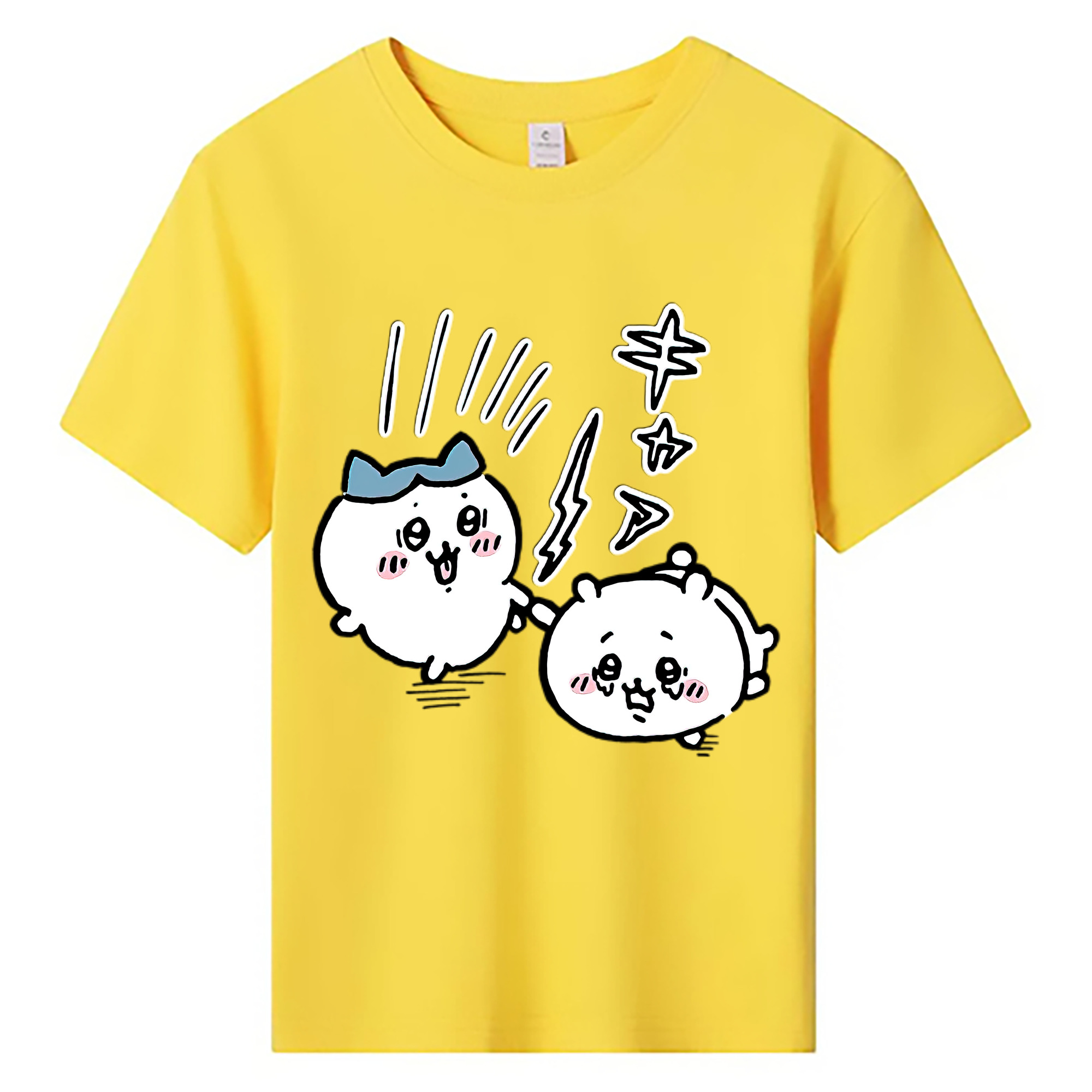 （画像用） ちいかわ ハチワレ Chii-kawa hachiware 綿100％キッズTシャツ（フロントプリント）