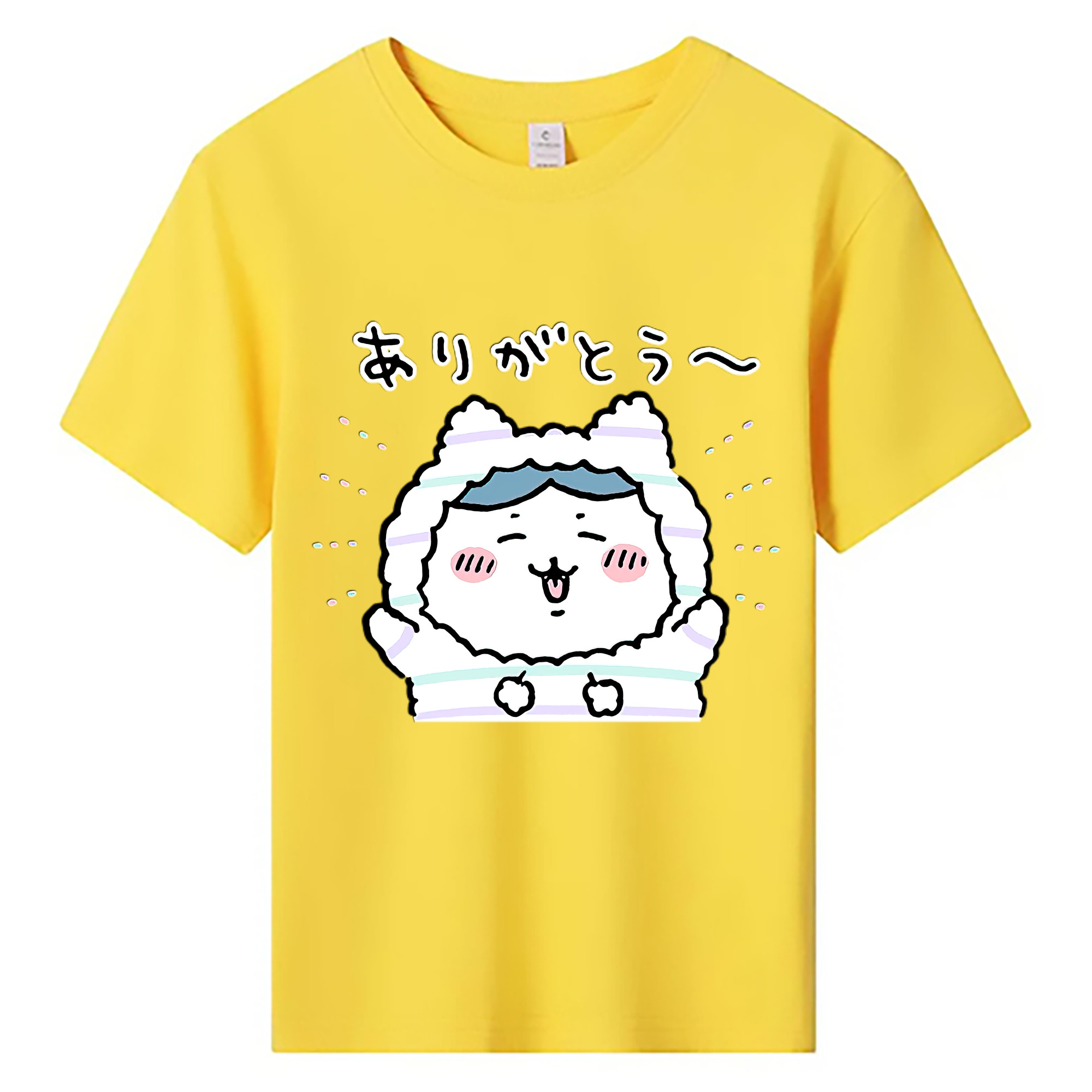 （画像用） ちいかわ ハチワレ Chii-kawa hachiware 綿100％キッズTシャツ（フロントプリント）