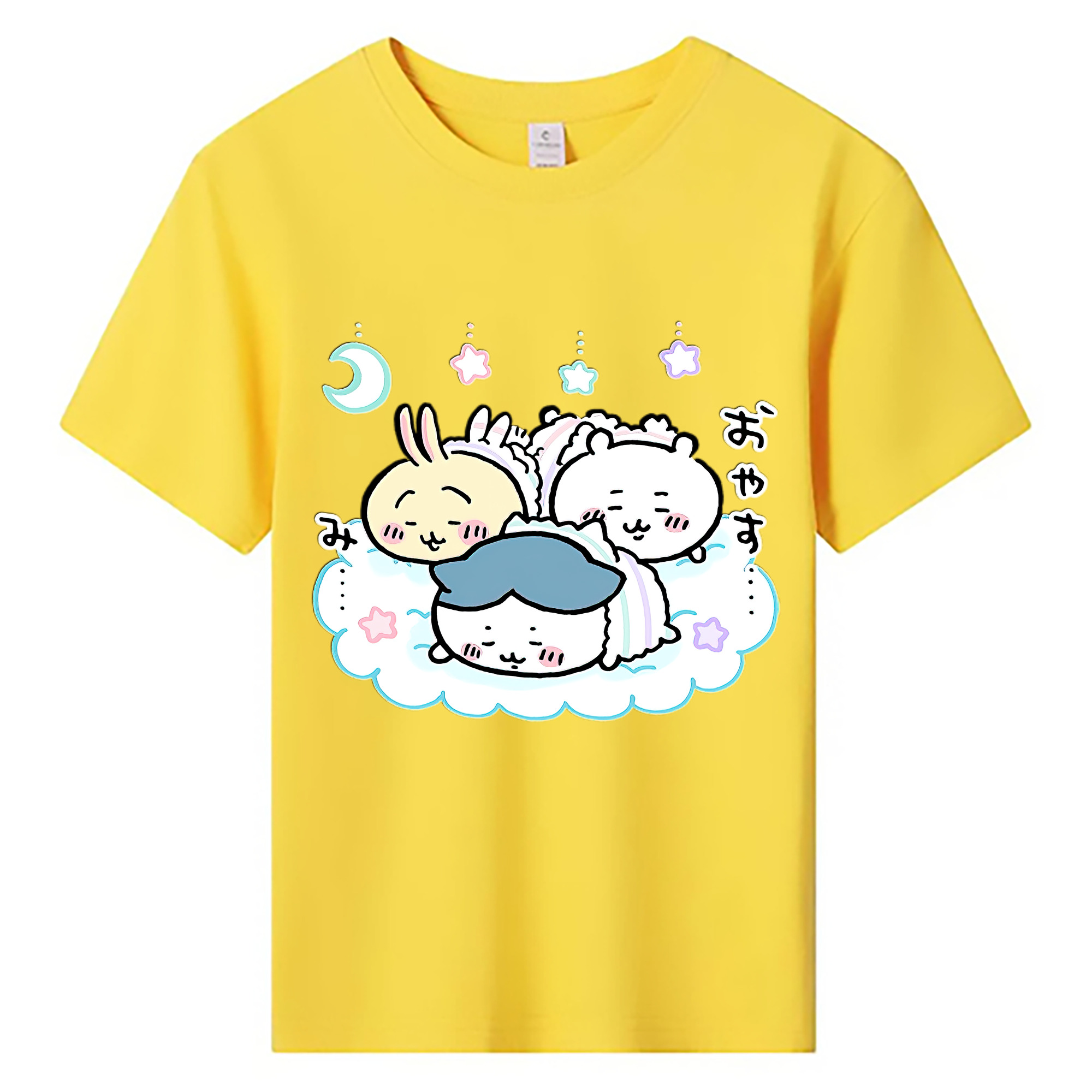 （画像用） ちいかわ ハチワレ Chii-kawa hachiware 綿100％キッズTシャツ（フロントプリント）