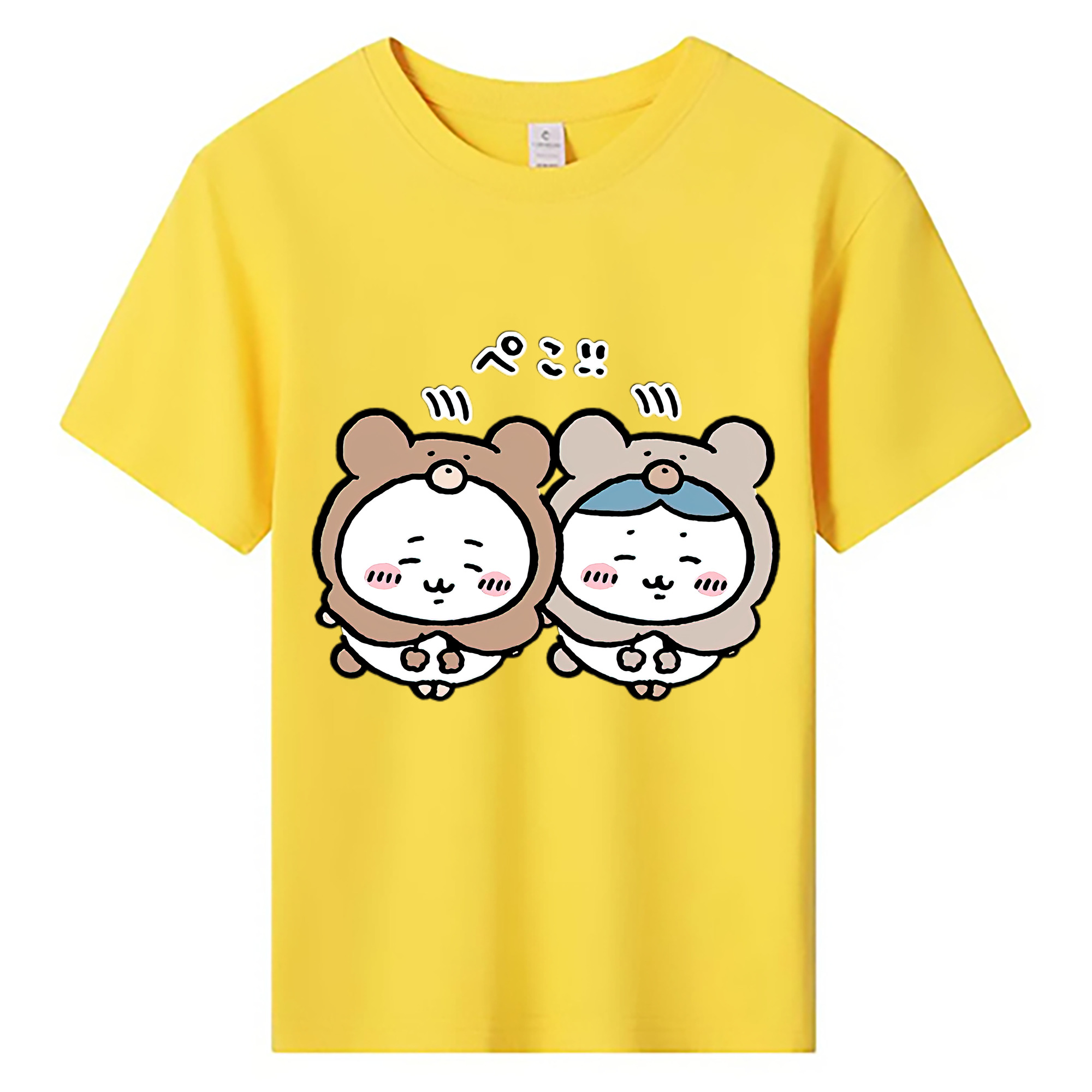 （画像用） ちいかわ ハチワレ Chii-kawa hachiware 綿100％キッズTシャツ（フロントプリント）