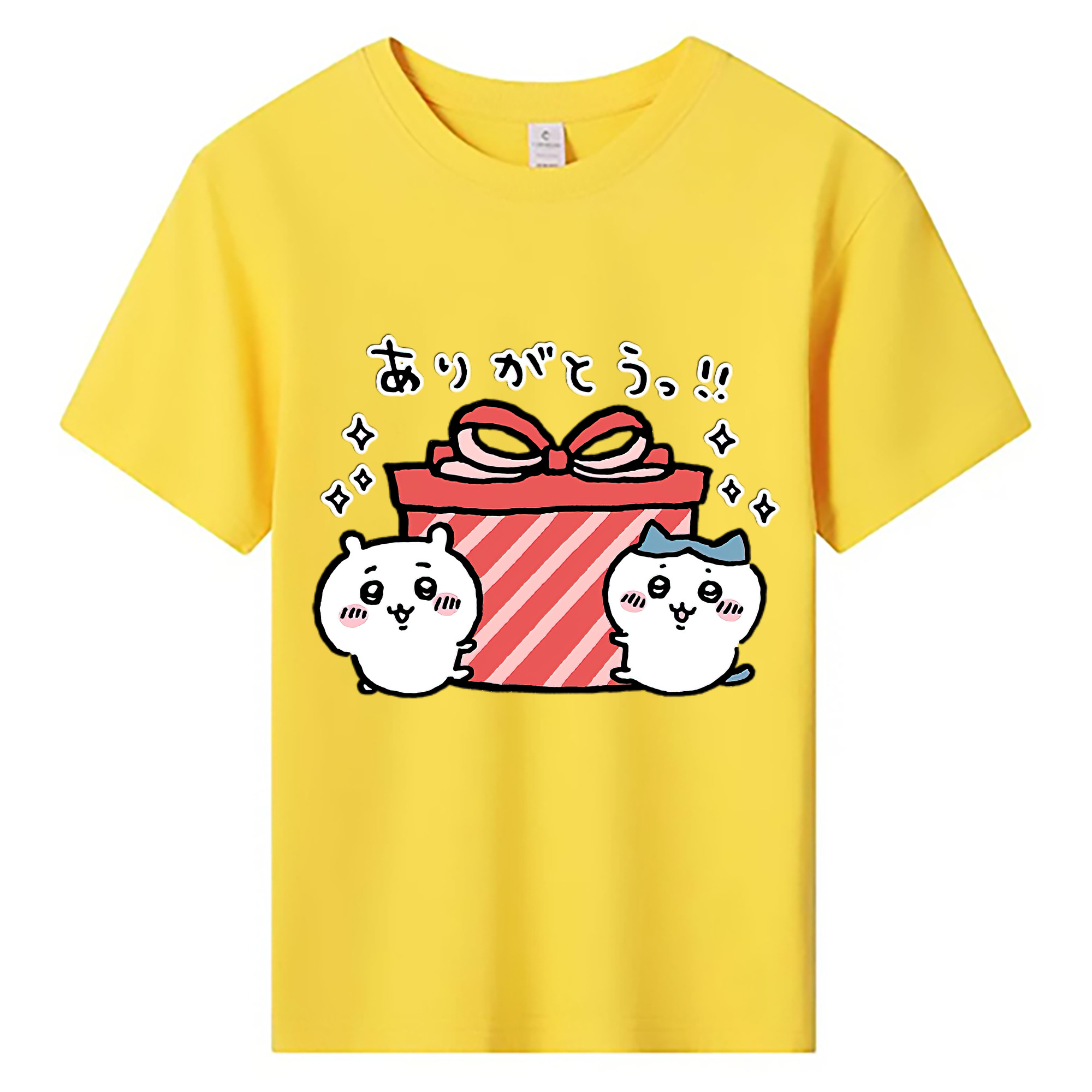 （画像用） ちいかわ ハチワレ Chii-kawa hachiware 綿100％キッズTシャツ（フロントプリント）