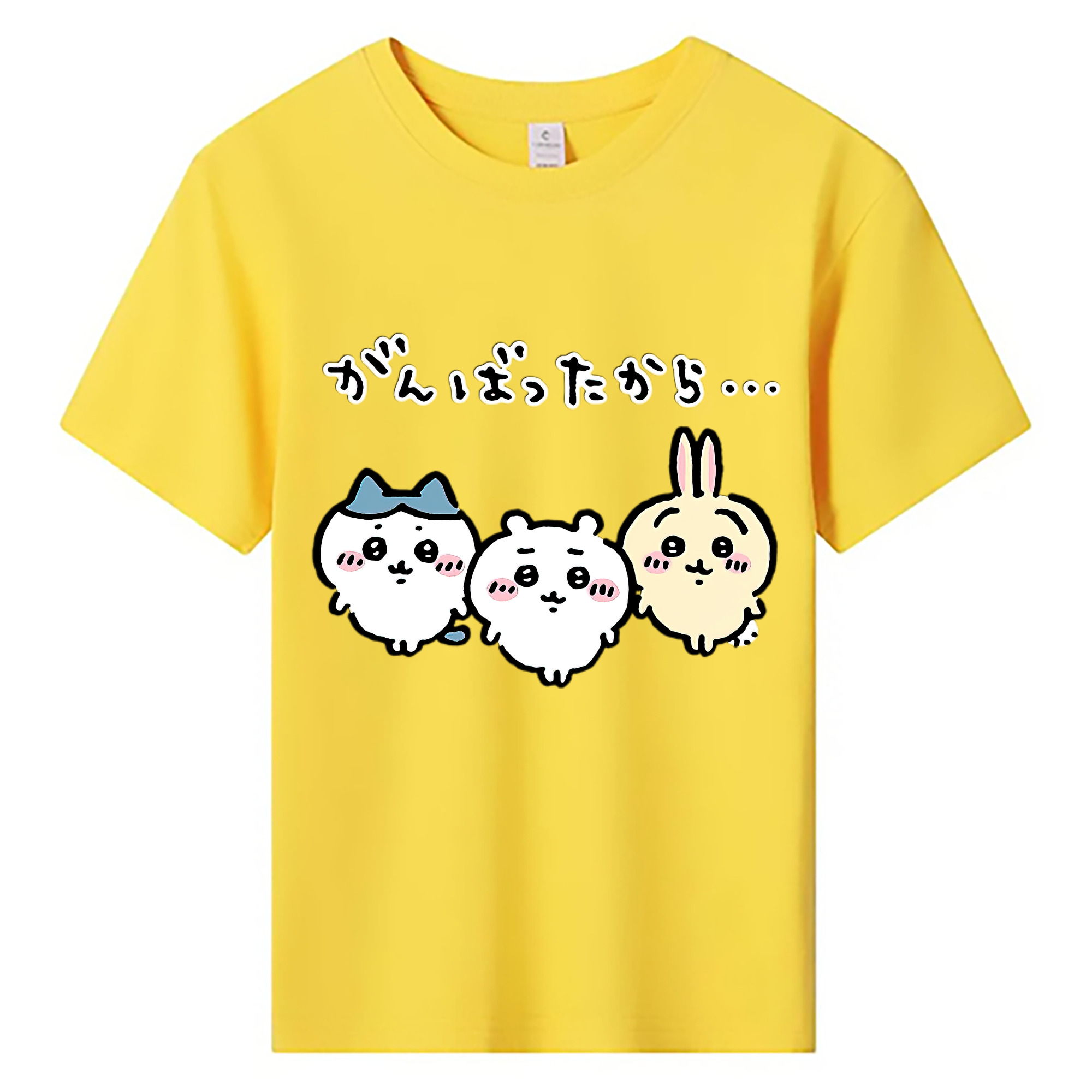 （画像用） ちいかわ ハチワレ Chii-kawa hachiware 綿100％キッズTシャツ（フロントプリント）