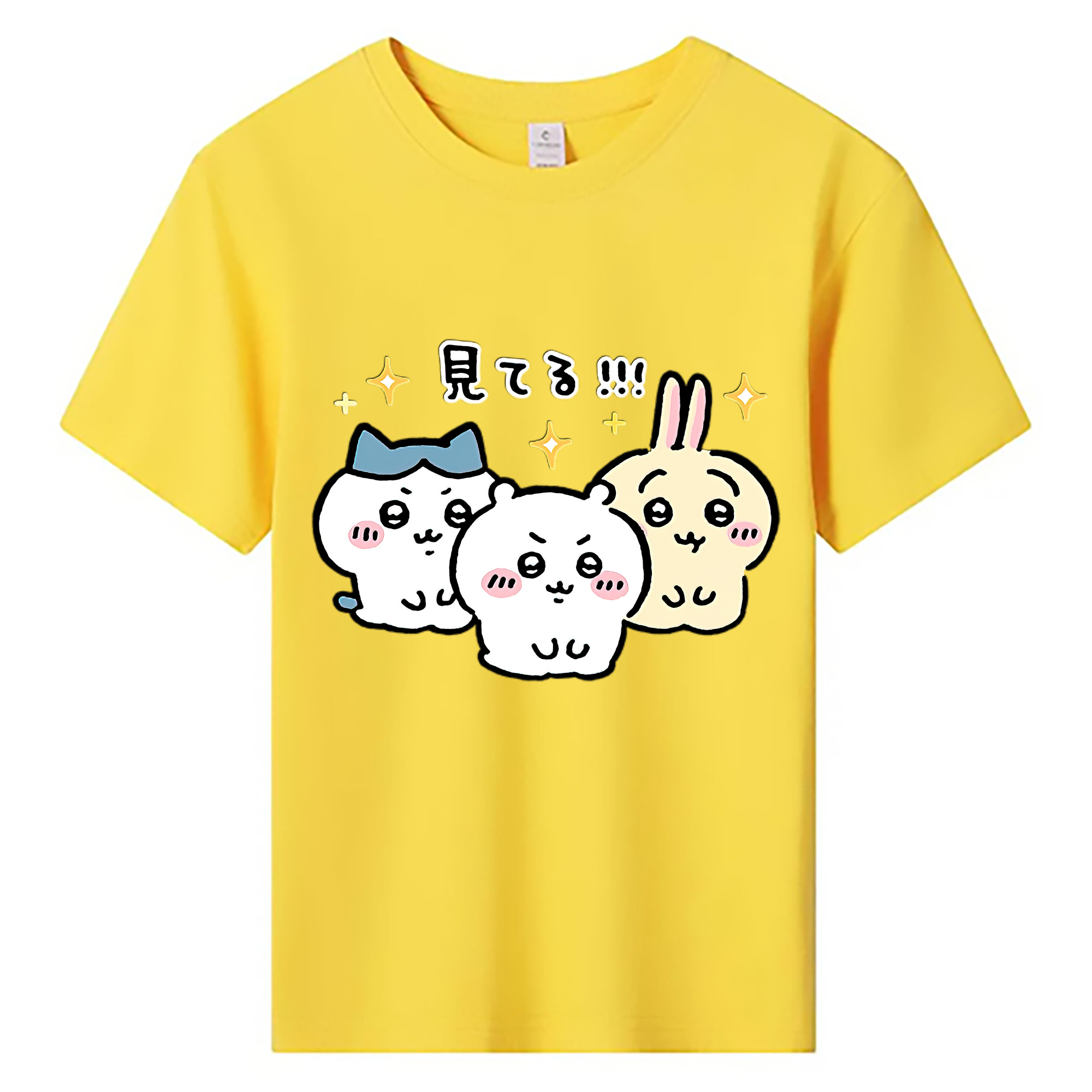 （画像用） ちいかわ ハチワレ Chii-kawa hachiware 綿100％キッズTシャツ（フロントプリント）