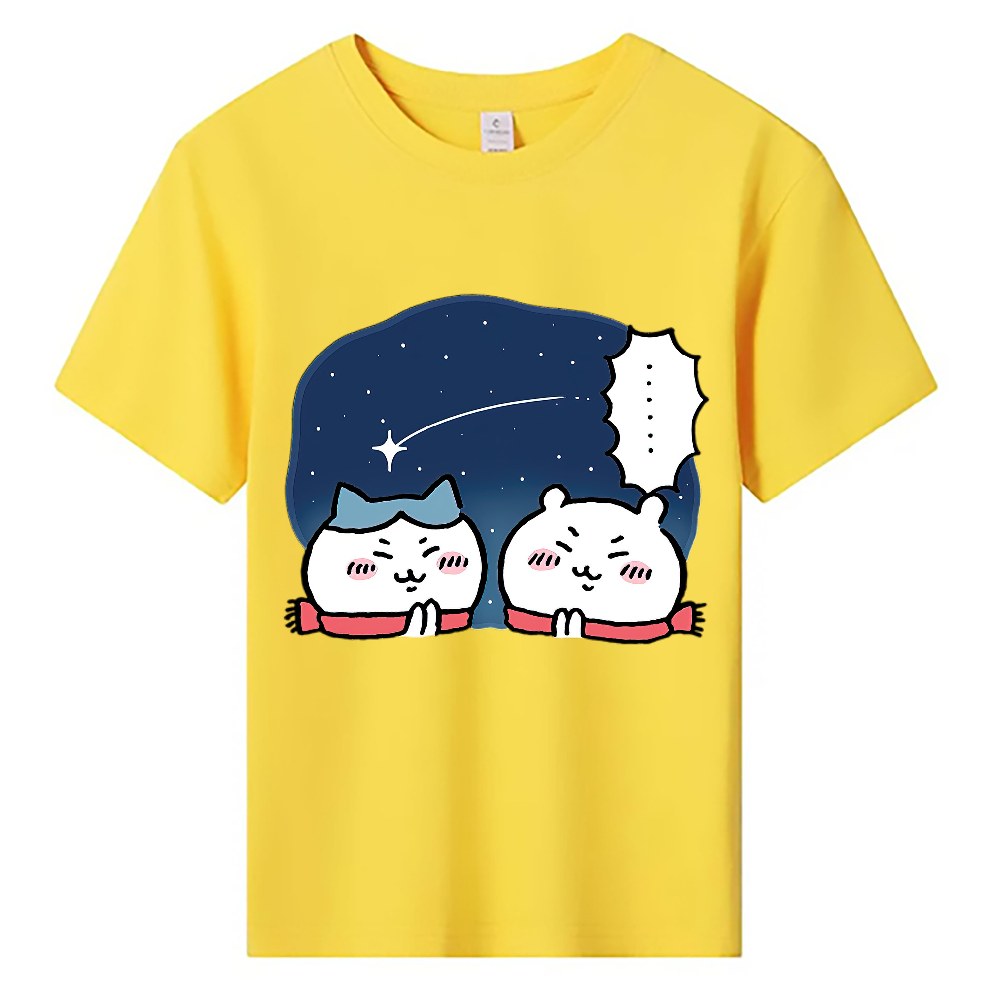 （画像用） ちいかわ ハチワレ Chii-kawa hachiware 綿100％キッズTシャツ（フロントプリント）