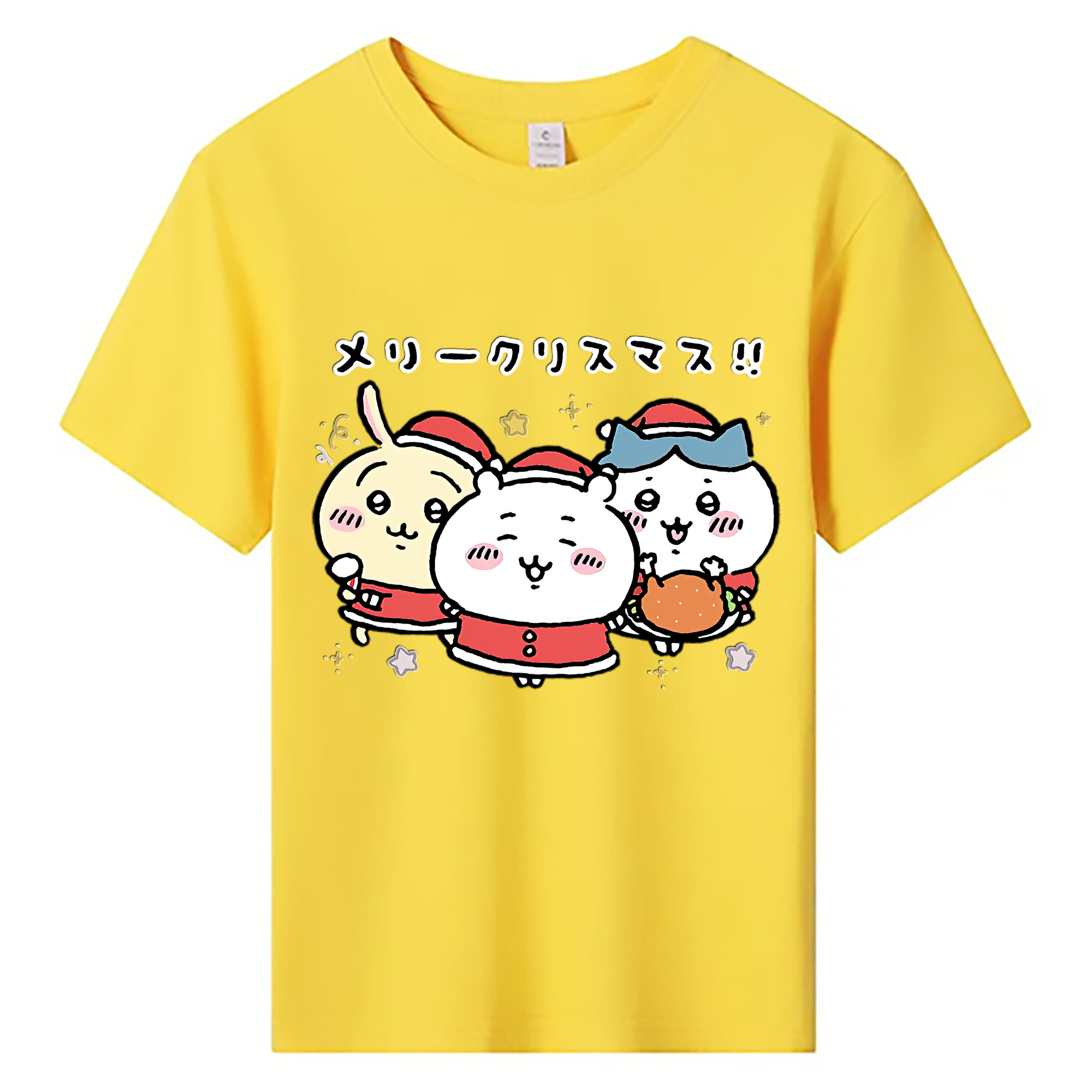 （画像用） ちいかわ ハチワレ Chii-kawa hachiware 綿100％キッズTシャツ（フロントプリント）