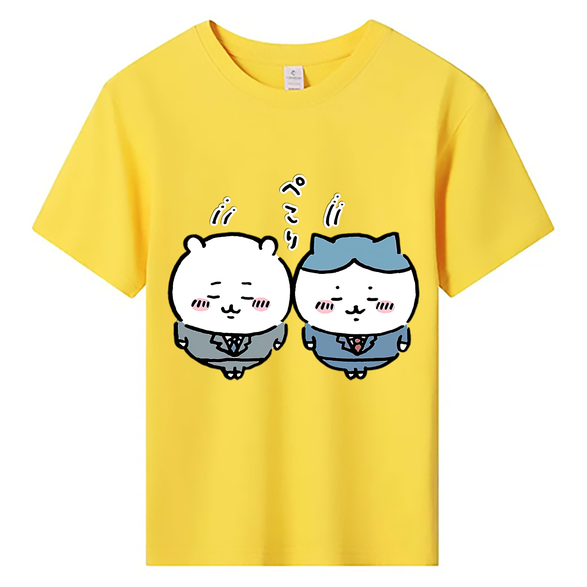 （画像用） ちいかわ ハチワレ Chii-kawa hachiware 綿100％キッズTシャツ（フロントプリント）
