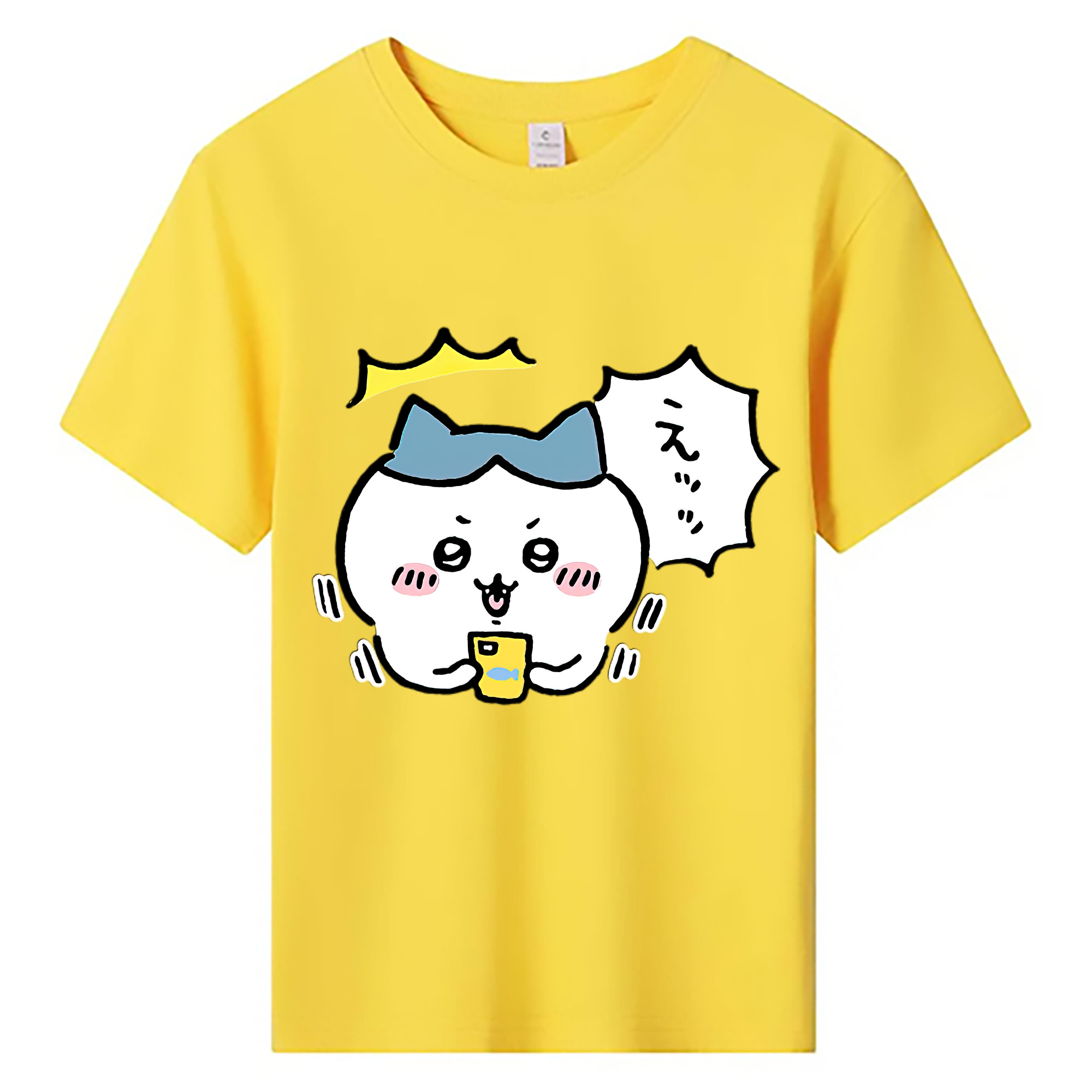 （画像用） ちいかわ ハチワレ Chii-kawa hachiware 綿100％キッズTシャツ（フロントプリント）