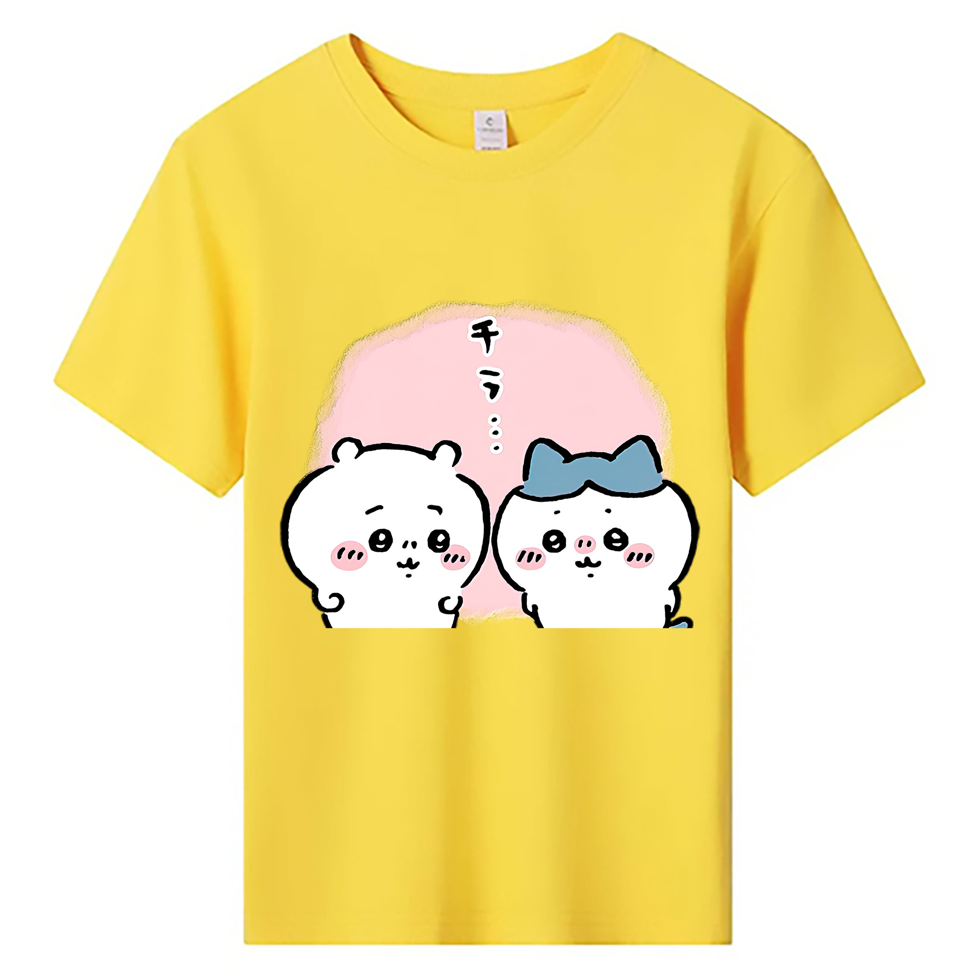 （画像用） ちいかわ ハチワレ Chii-kawa hachiware 綿100％キッズTシャツ（フロントプリント）