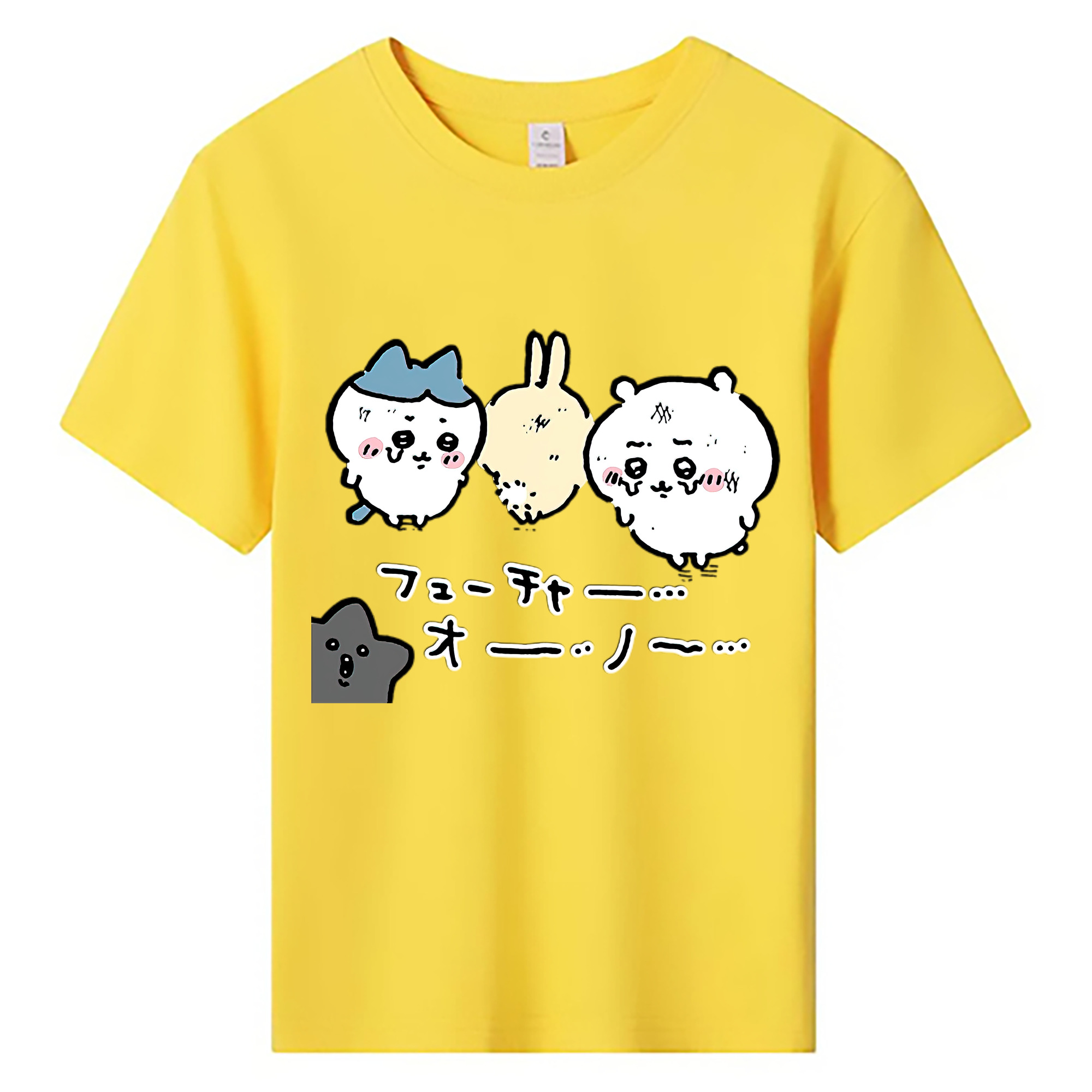 （画像用） ちいかわ ハチワレ Chii-kawa hachiware 綿100％キッズTシャツ（フロントプリント）