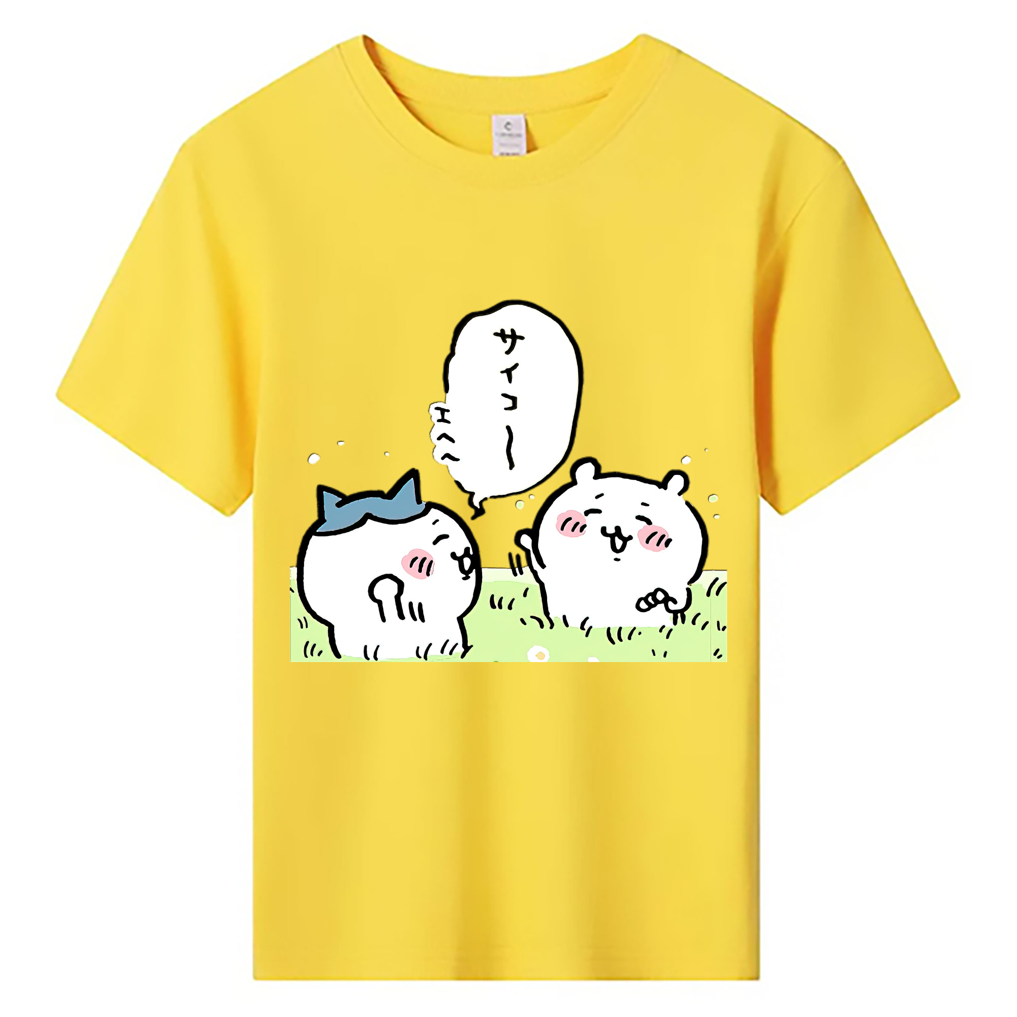 （画像用） ちいかわ ちいかわ Chii-kawa chiikawa 綿100％キッズTシャツ（フロントプリント）