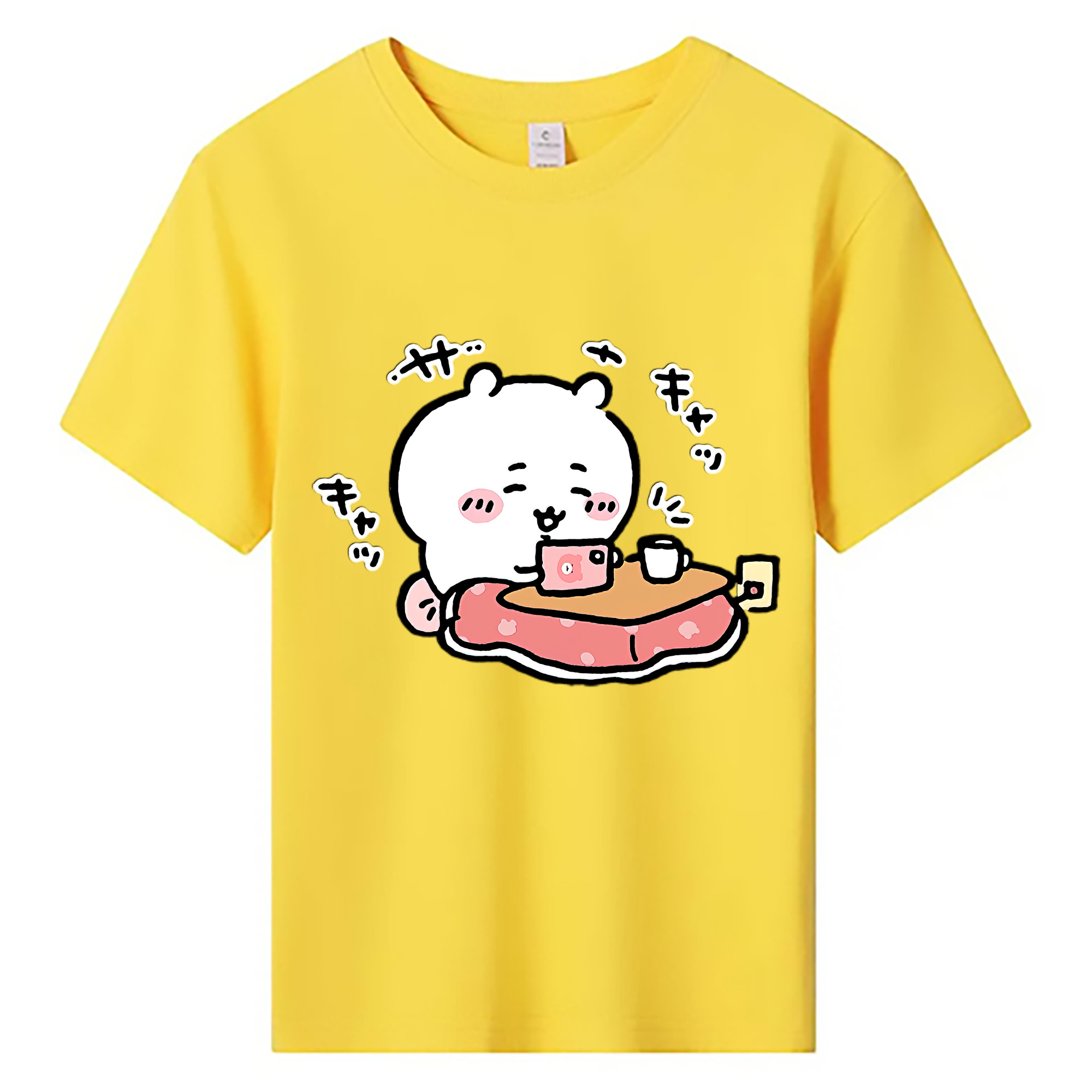（画像用） ちいかわ ちいかわ Chii-kawa chiikawa 綿100％キッズTシャツ（フロントプリント）