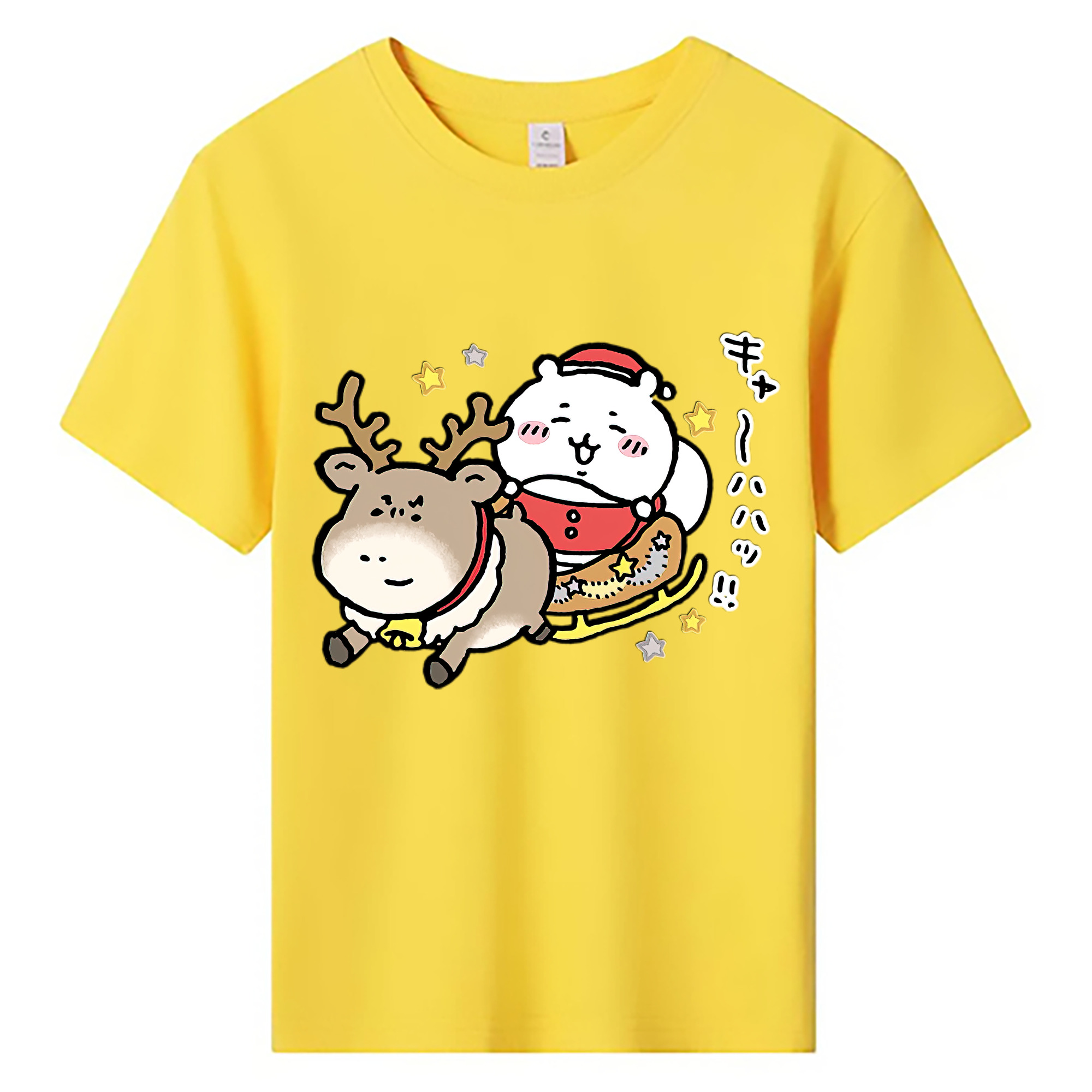 （画像用） ちいかわ ちいかわ Chii-kawa chiikawa 綿100％キッズTシャツ（フロントプリント）