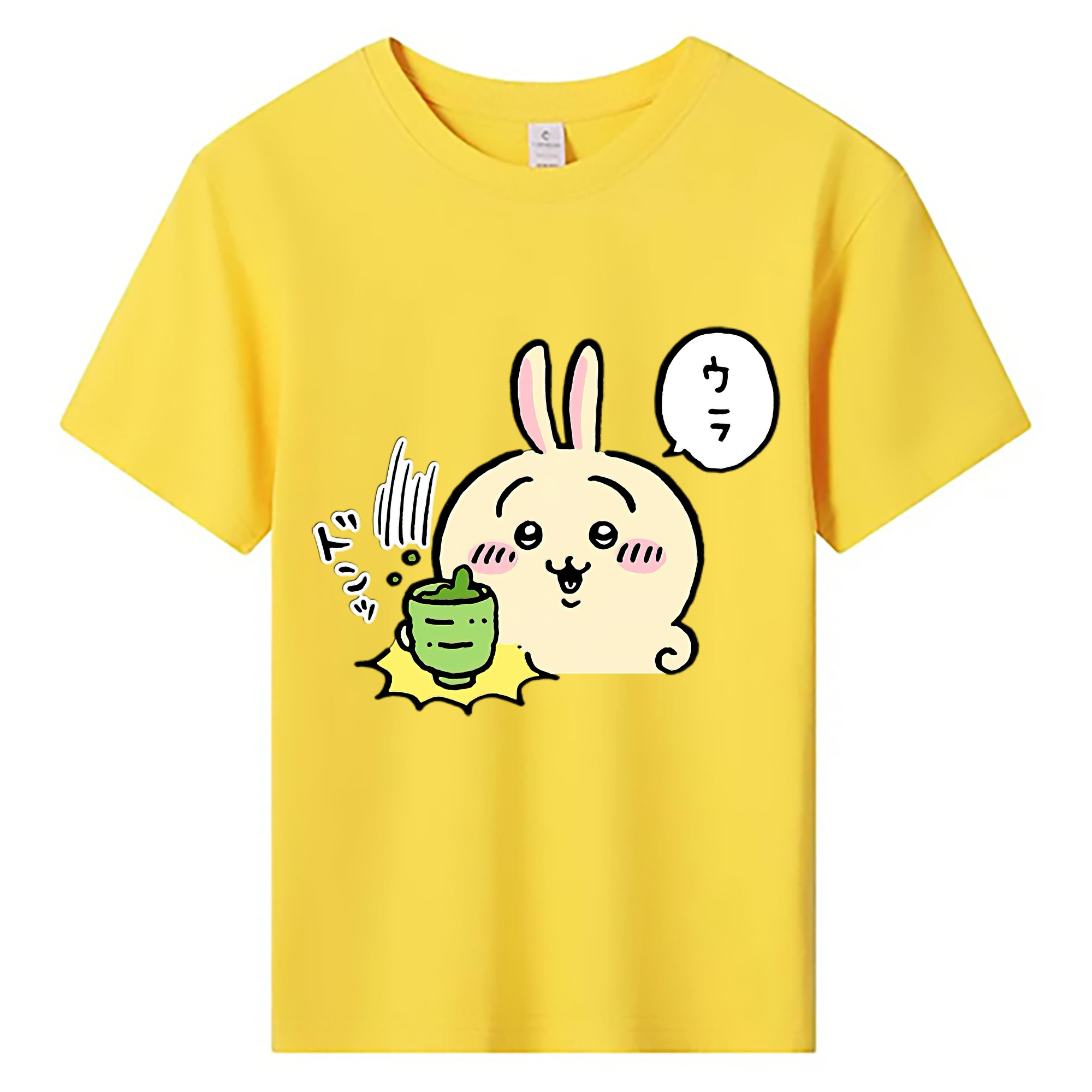 （画像用） ちいかわ うさぎ Chii-kawa usagi 綿100％キッズTシャツ（フロントプリント）