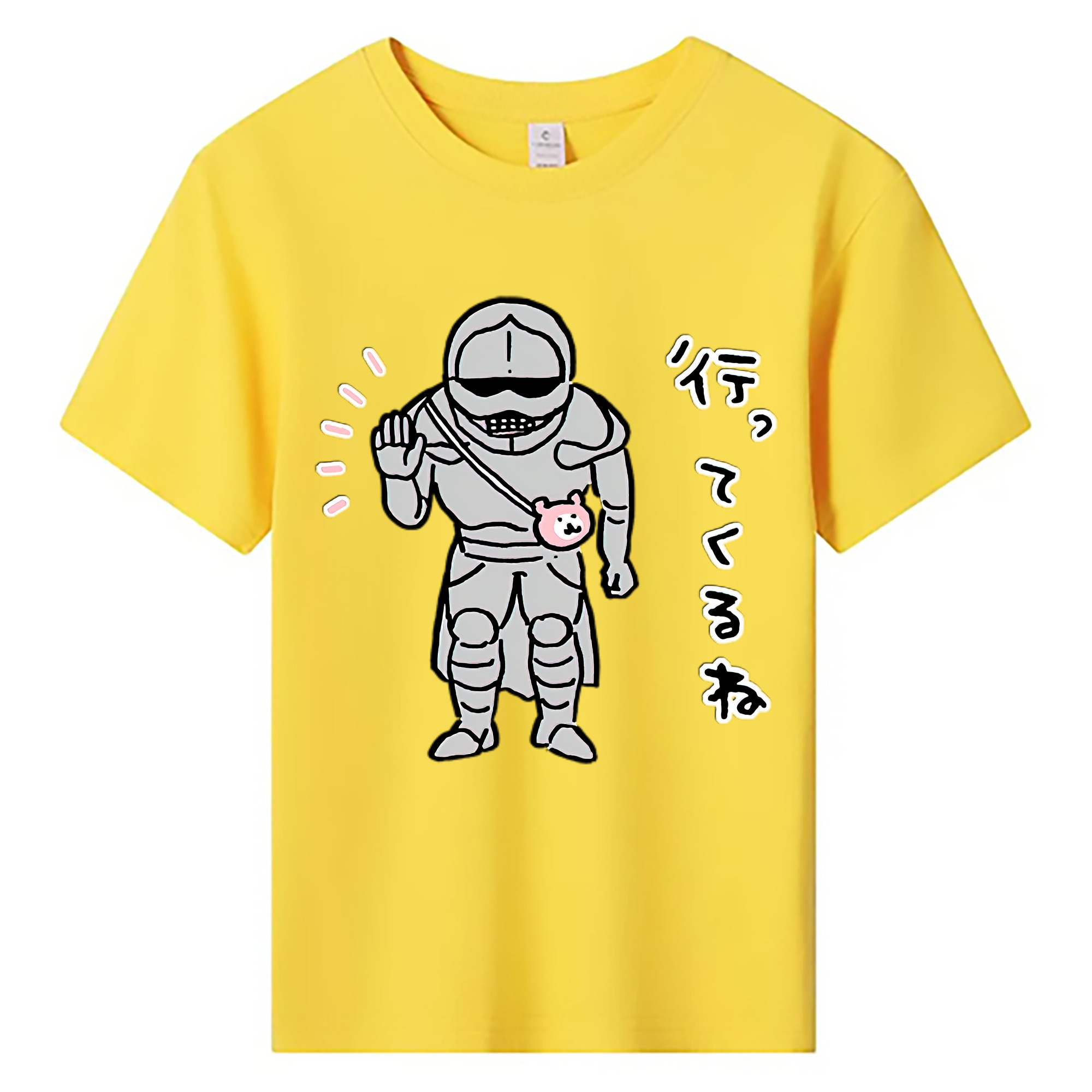 （画像用） ちいかわ 労働の鎧さん Chii-kawa Mr. Armor of Labor 綿100％キッズTシャツ（フロントプリント）