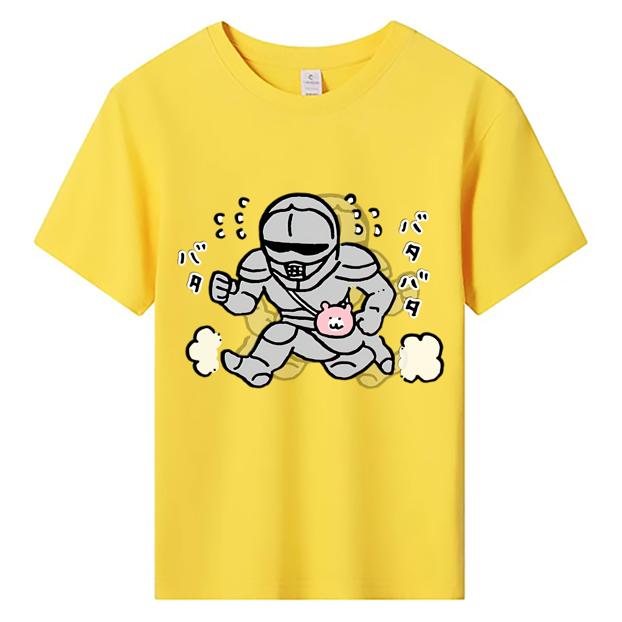 （画像用） ちいかわ 労働の鎧さん Chii-kawa Mr. Armor of Labor 綿100％キッズTシャツ（フロントプリント）