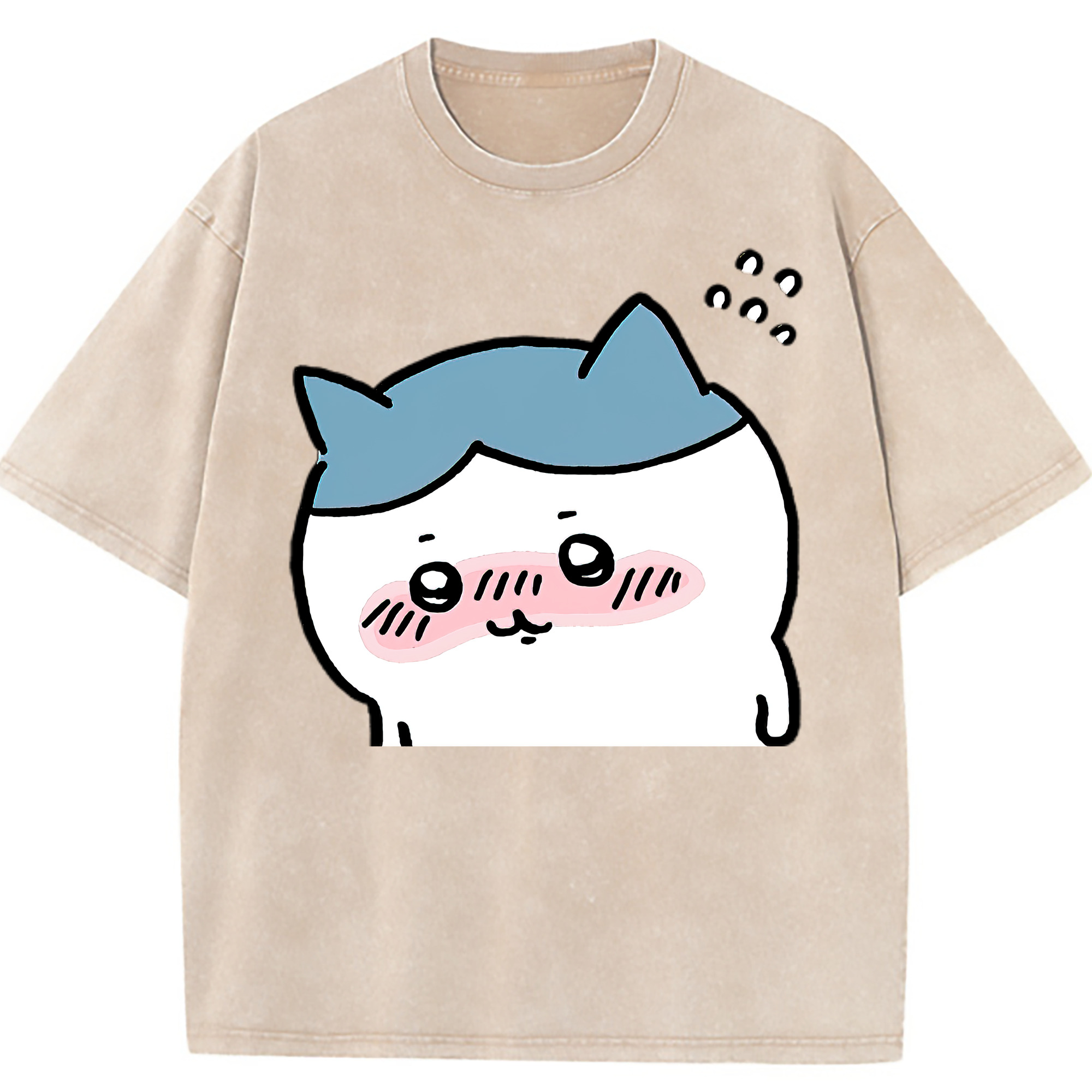 （画像用） ちいかわ ハチワレ Chii-kawa hachiware 綿100% ヴィンテージ風 半袖Tシャツ（フロントプリント）
