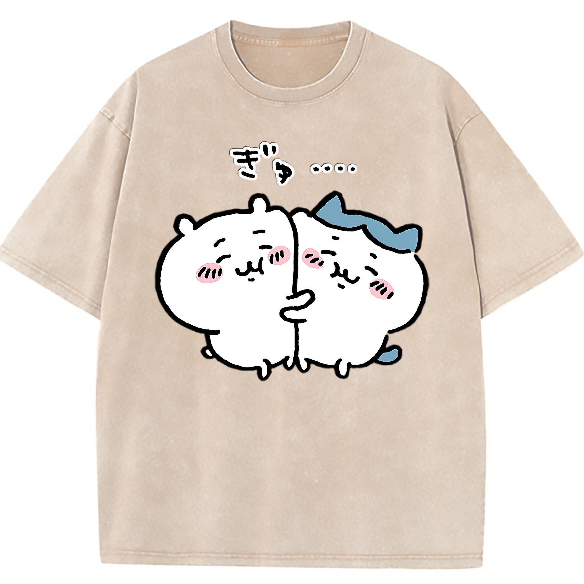 （画像用） ちいかわ ハチワレ Chii-kawa hachiware 綿100% ヴィンテージ風 半袖Tシャツ（フロントプリント）