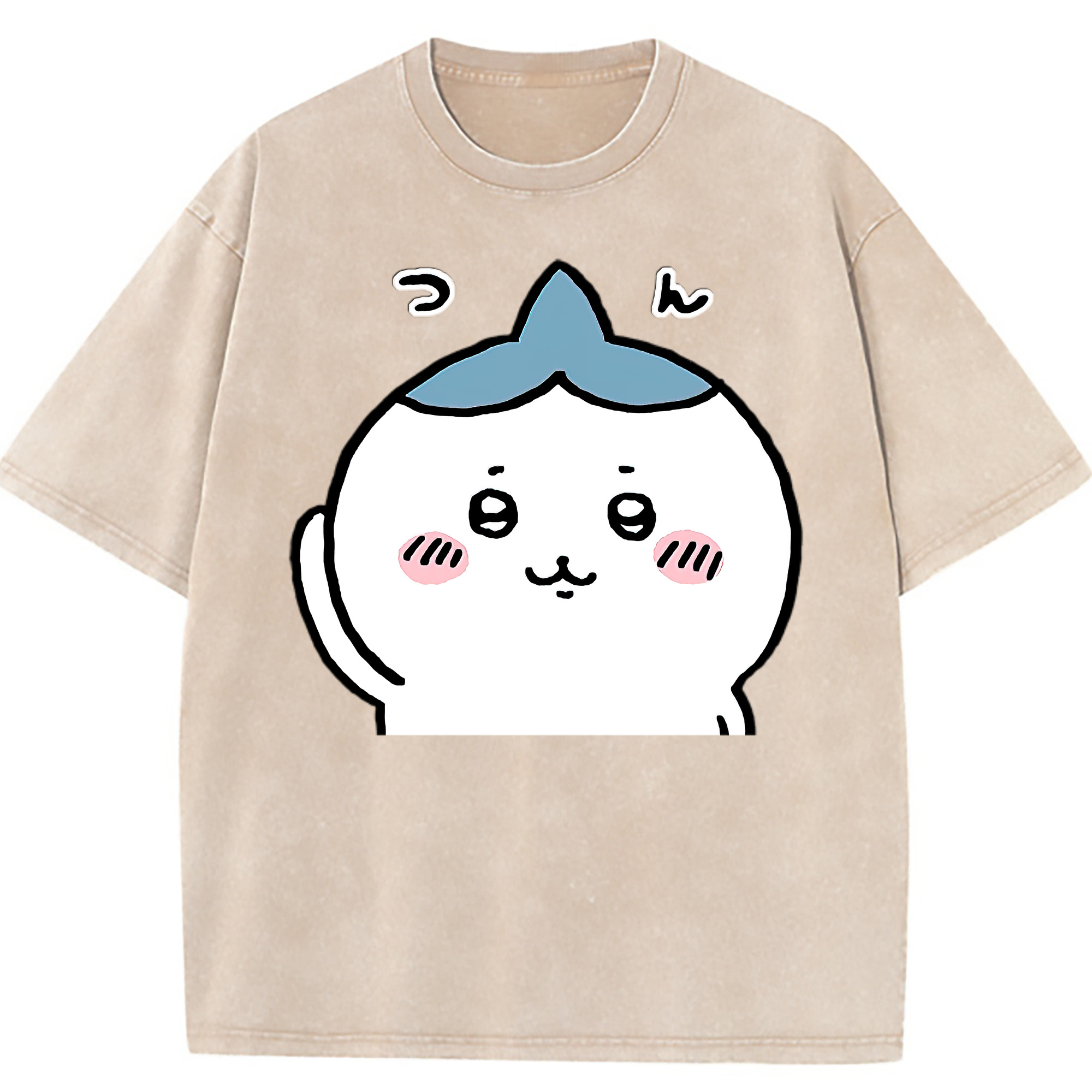 （画像用） ちいかわ ハチワレ Chii-kawa hachiware 綿100% ヴィンテージ風 半袖Tシャツ（フロントプリント）