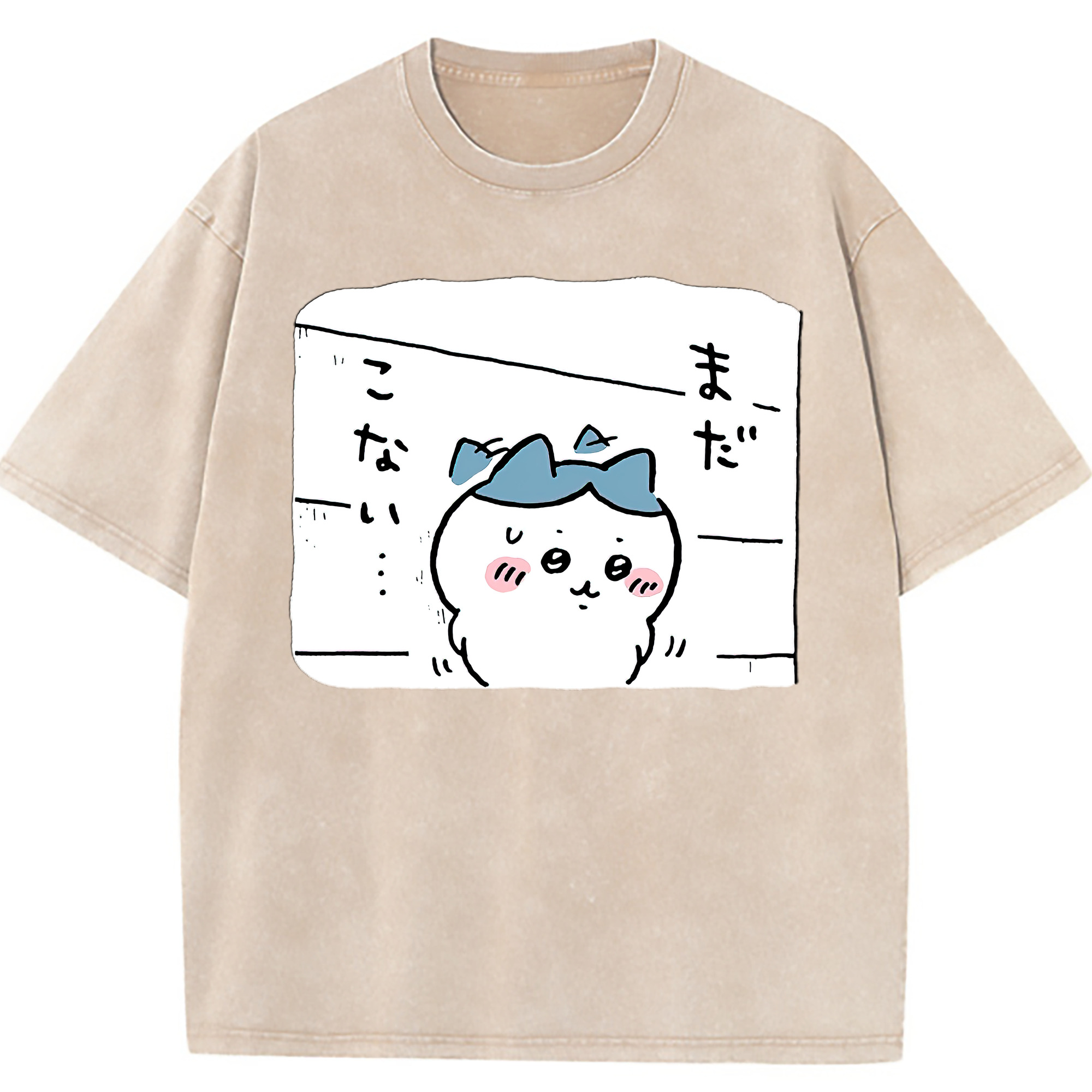 （画像用） ちいかわ ハチワレ Chii-kawa hachiware 綿100% ヴィンテージ風 半袖Tシャツ（フロントプリント）