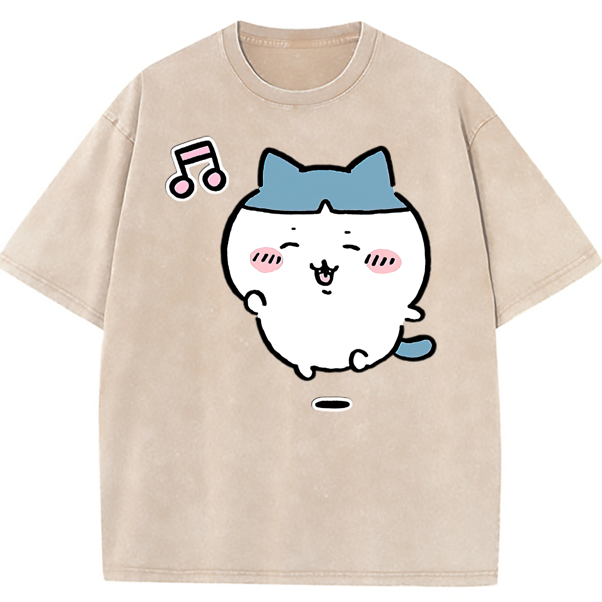 （画像用） ちいかわ ハチワレ Chii-kawa hachiware 綿100% ヴィンテージ風 半袖Tシャツ（フロントプリント）