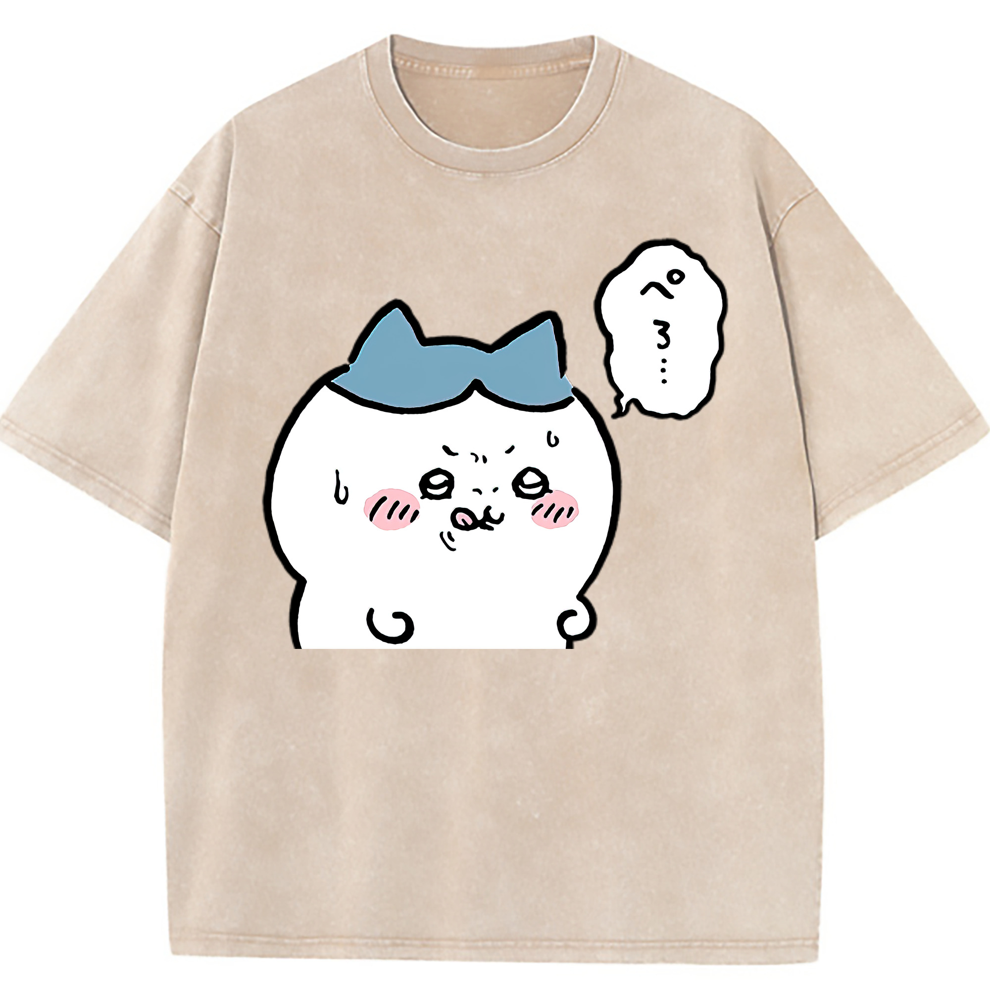 （画像用） ちいかわ ハチワレ Chii-kawa hachiware 綿100% ヴィンテージ風 半袖Tシャツ（フロントプリント）