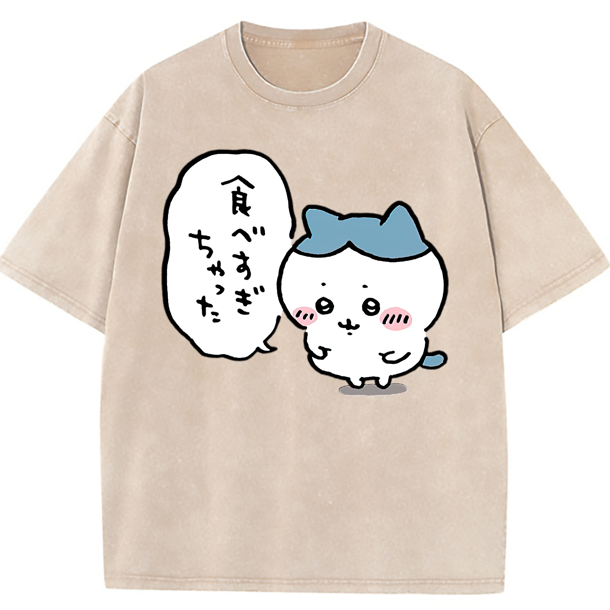 （画像用） ちいかわ ハチワレ Chii-kawa hachiware 綿100% ヴィンテージ風 半袖Tシャツ（フロントプリント）