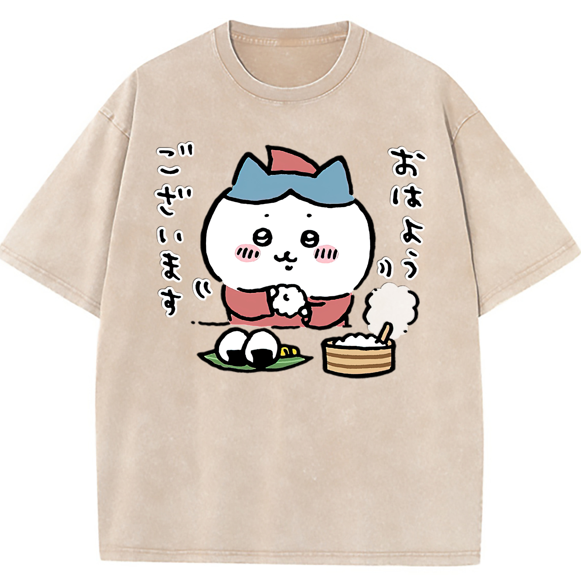 （画像用） ちいかわ ハチワレ Chii-kawa hachiware 綿100% ヴィンテージ風 半袖Tシャツ（フロントプリント）