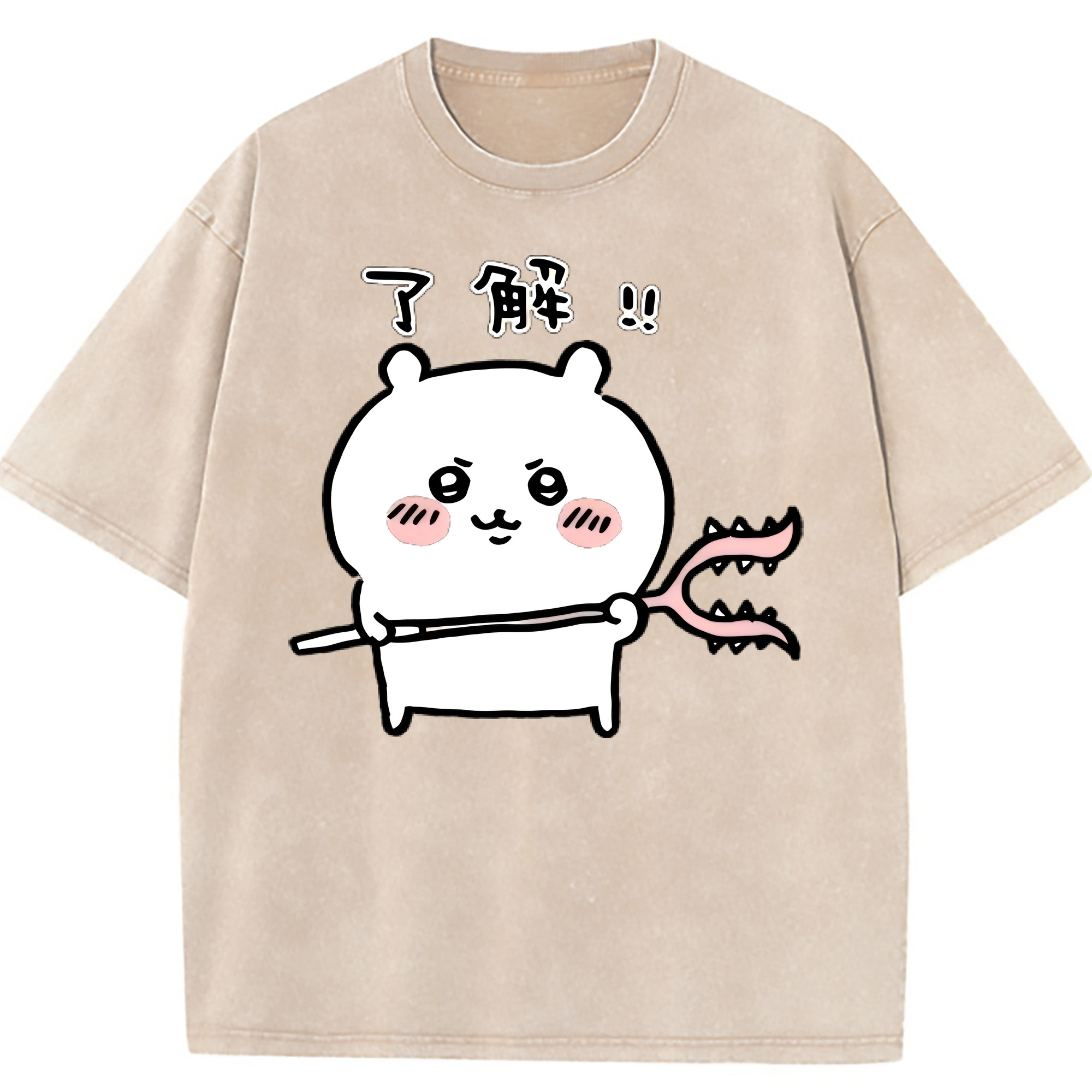 （画像用） ちいかわ ちいかわ Chii-kawa chiikawa 綿100% ヴィンテージ風 半袖Tシャツ（フロントプリント）