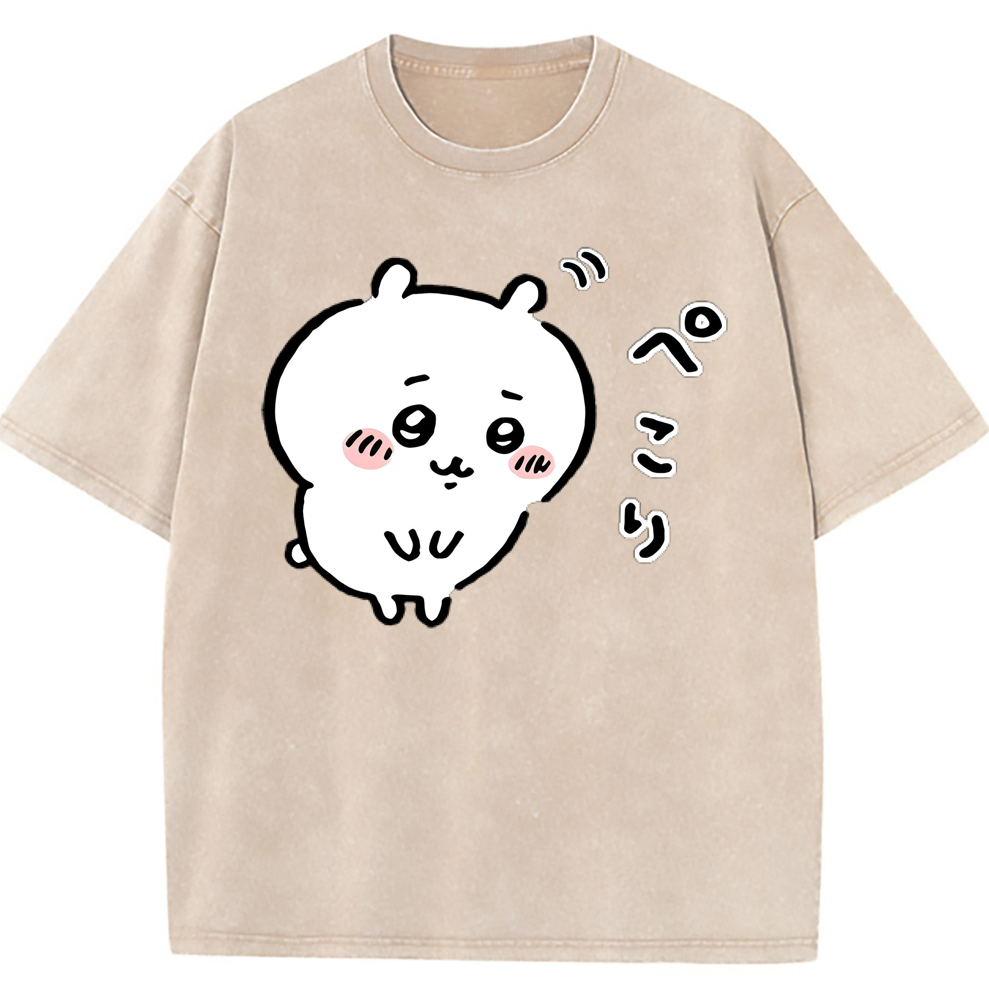（画像用） ちいかわ ちいかわ Chii-kawa chiikawa 綿100% ヴィンテージ風 半袖Tシャツ（フロントプリント）