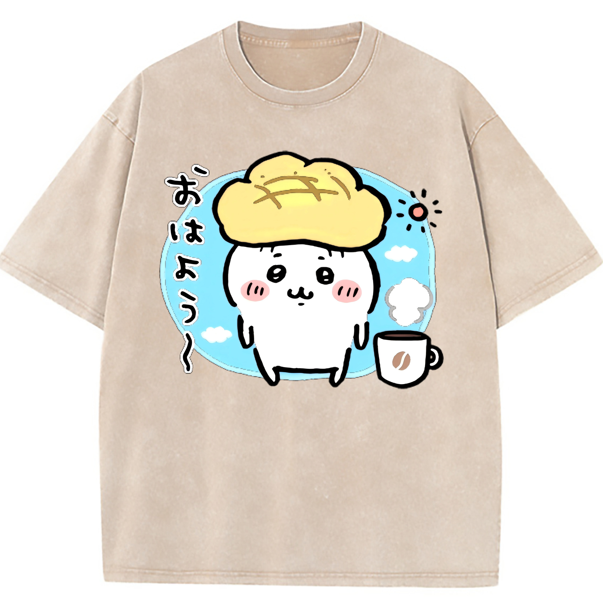 （画像用） ちいかわ ちいかわ Chii-kawa chiikawa 綿100% ヴィンテージ風 半袖Tシャツ（フロントプリント）