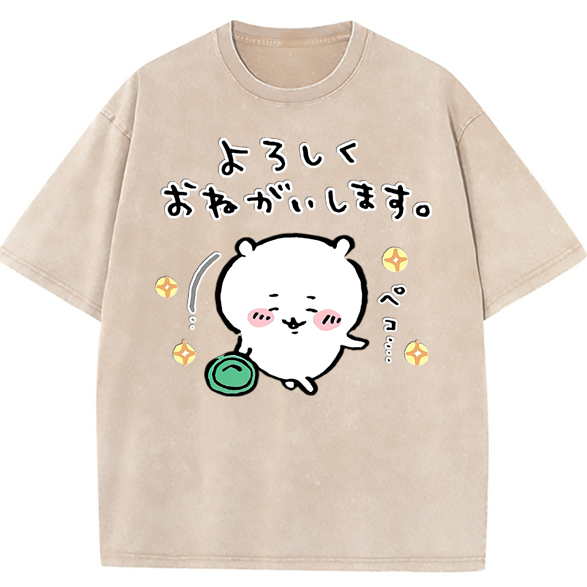 （画像用） ちいかわ ちいかわ Chii-kawa chiikawa 綿100% ヴィンテージ風 半袖Tシャツ（フロントプリント）