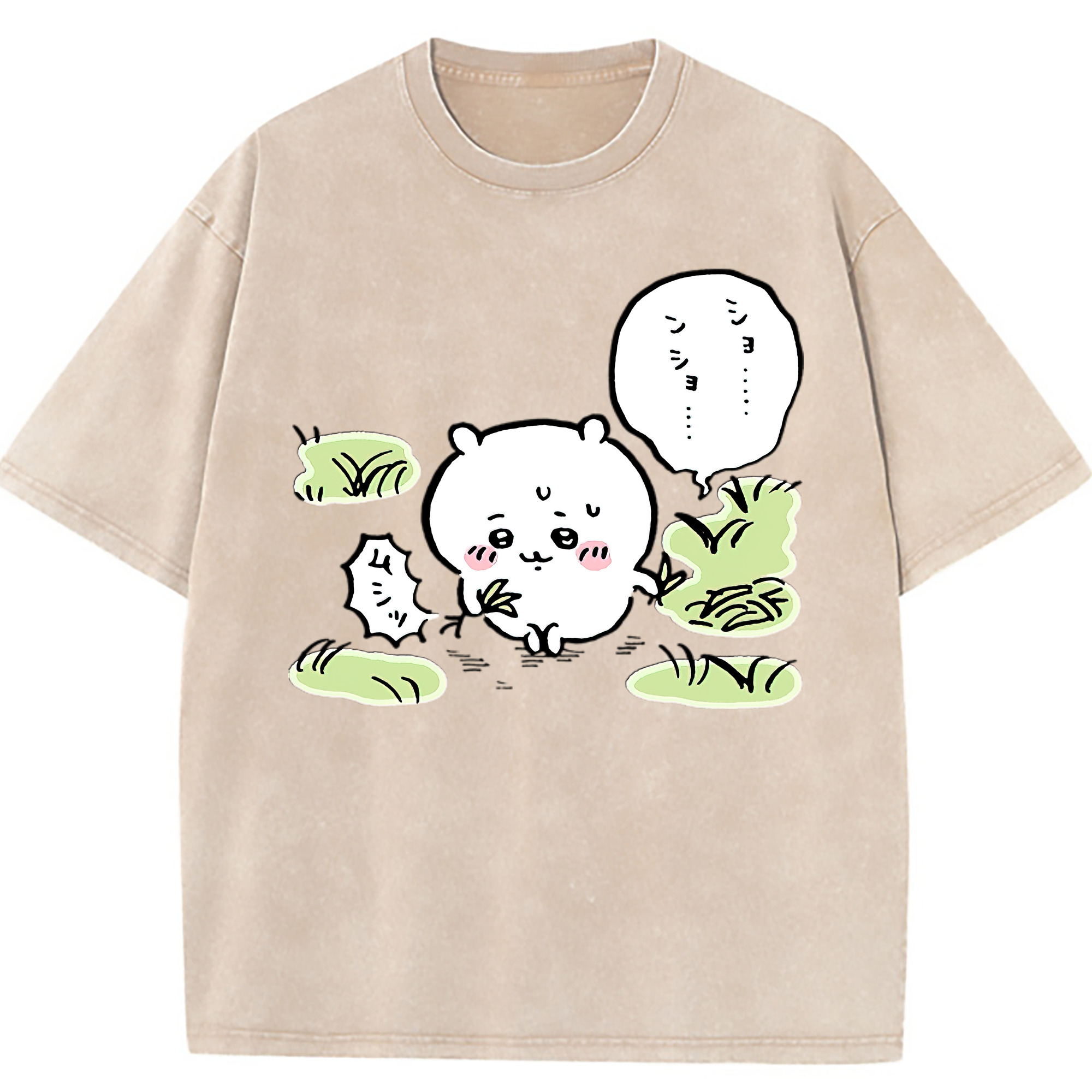 （画像用） ちいかわ ちいかわ Chii-kawa chiikawa 綿100% ヴィンテージ風 半袖Tシャツ（フロントプリント）