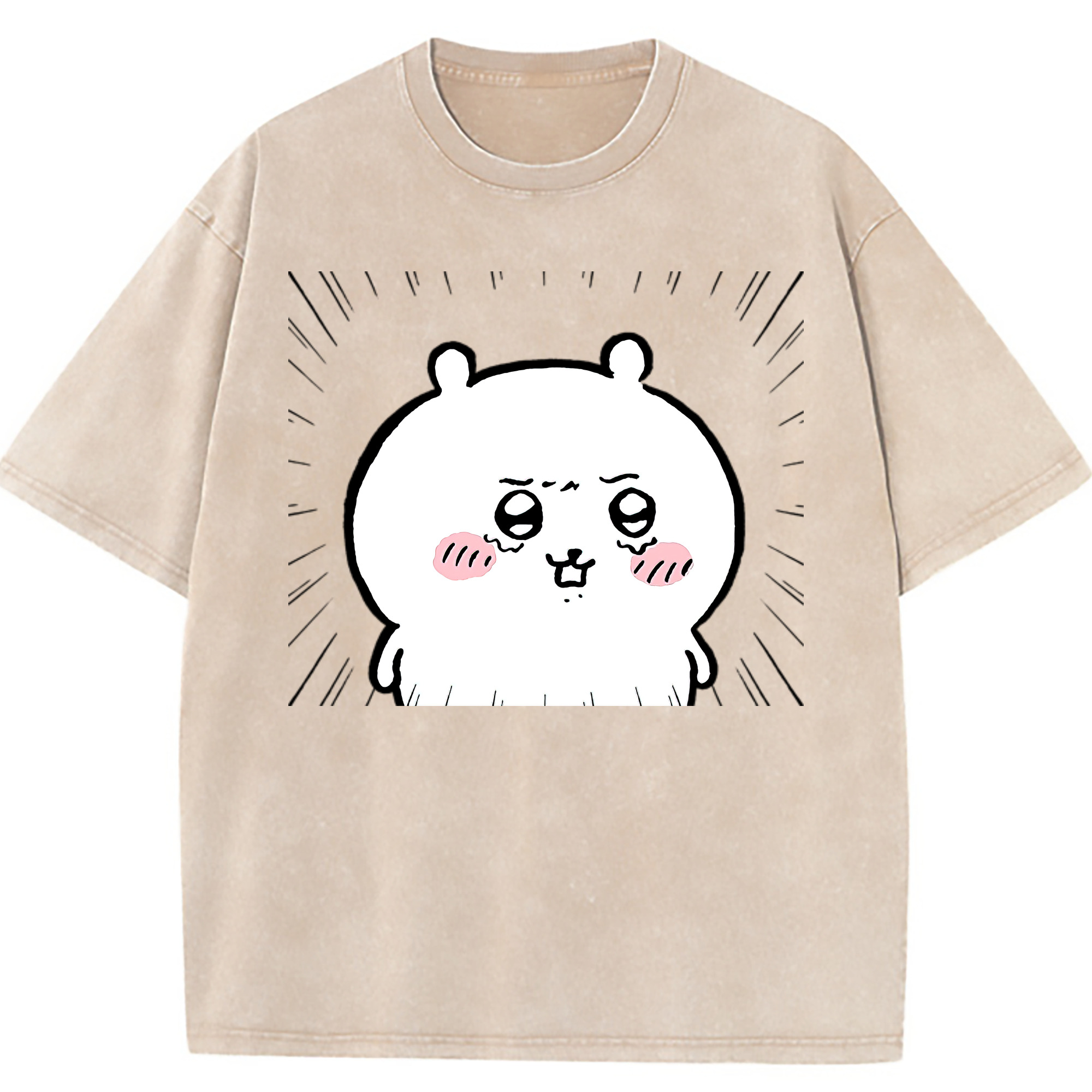 （画像用） ちいかわ ちいかわ Chii-kawa chiikawa 綿100% ヴィンテージ風 半袖Tシャツ（フロントプリント）