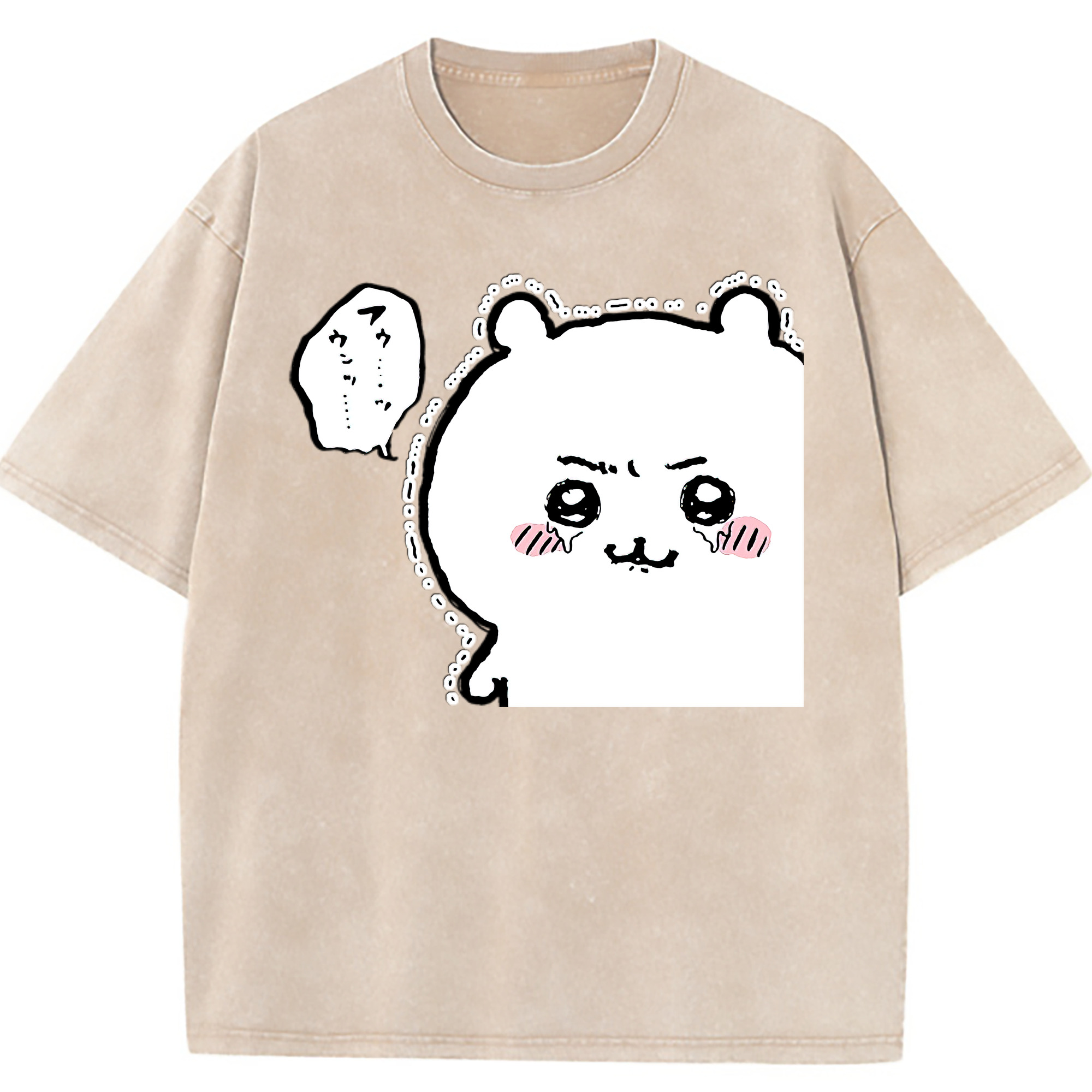（画像用） ちいかわ ちいかわ Chii-kawa chiikawa 綿100% ヴィンテージ風 半袖Tシャツ（フロントプリント）