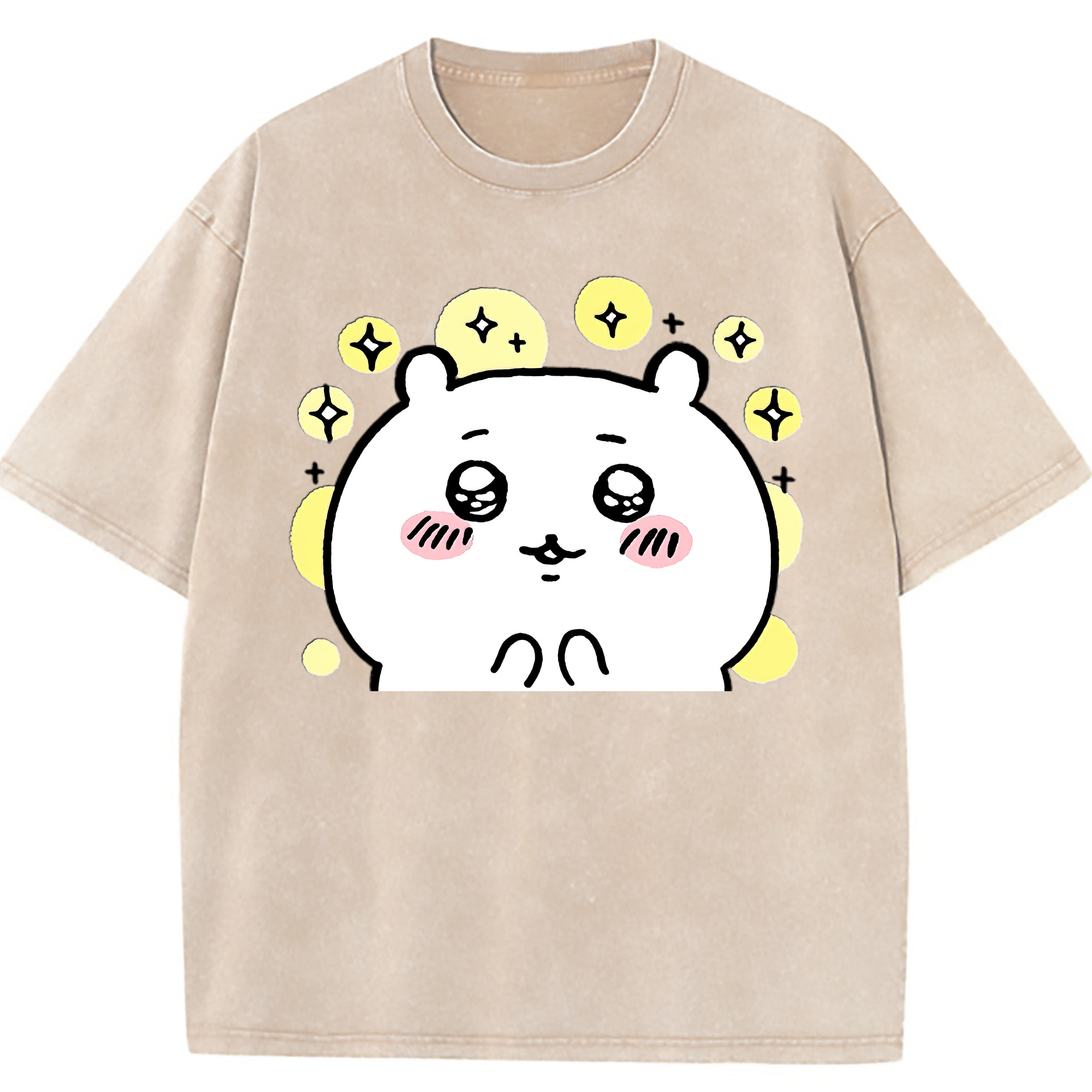 （画像用） ちいかわ ちいかわ Chii-kawa chiikawa 綿100% ヴィンテージ風 半袖Tシャツ（フロントプリント）