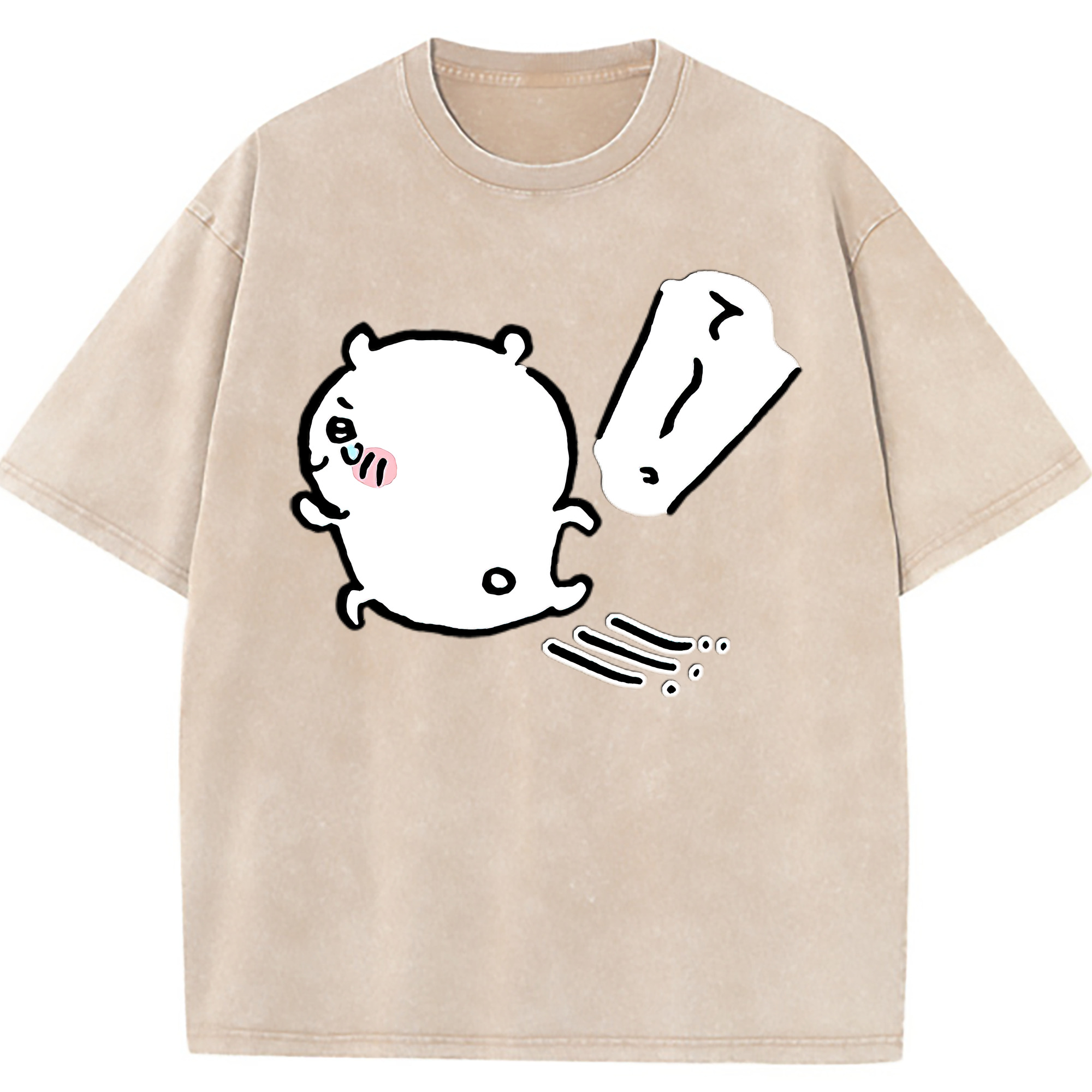 （画像用） ちいかわ ちいかわ Chii-kawa chiikawa 綿100% ヴィンテージ風 半袖Tシャツ（フロントプリント）