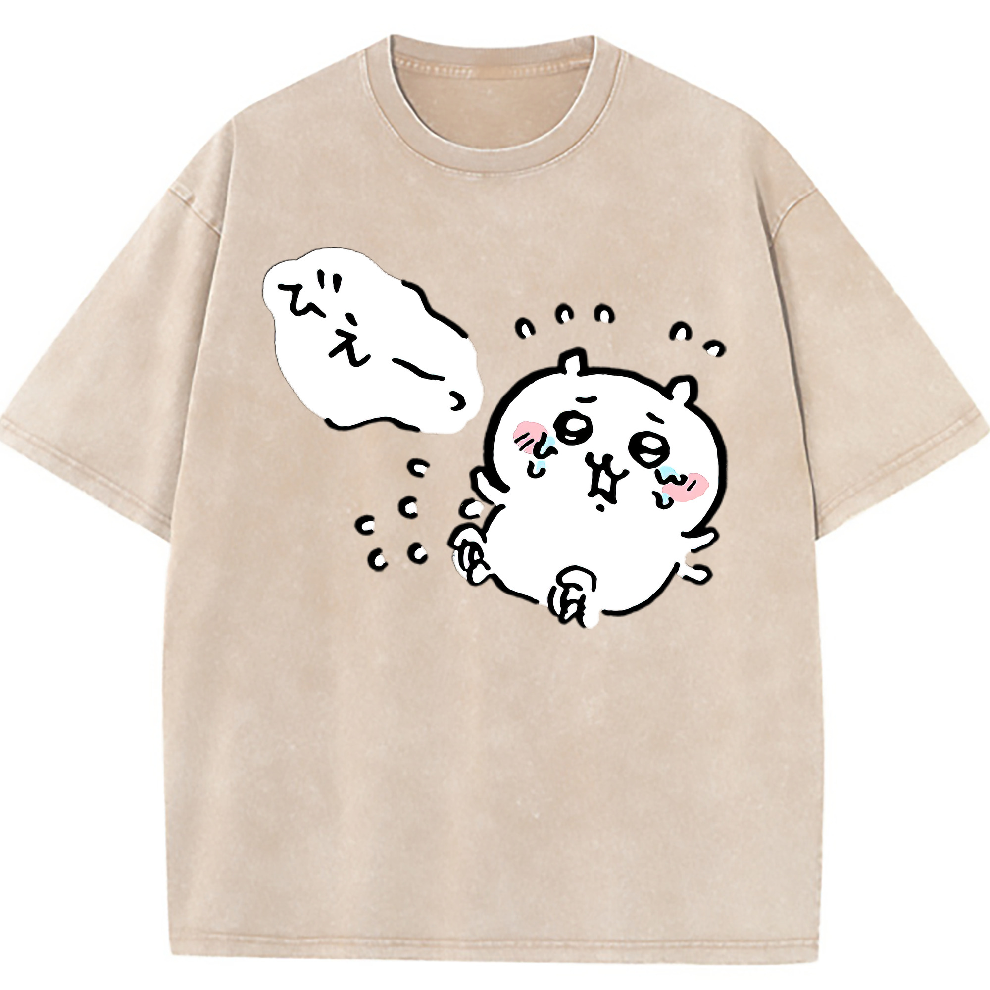 （画像用） ちいかわ ちいかわ Chii-kawa chiikawa 綿100% ヴィンテージ風 半袖Tシャツ（フロントプリント）
