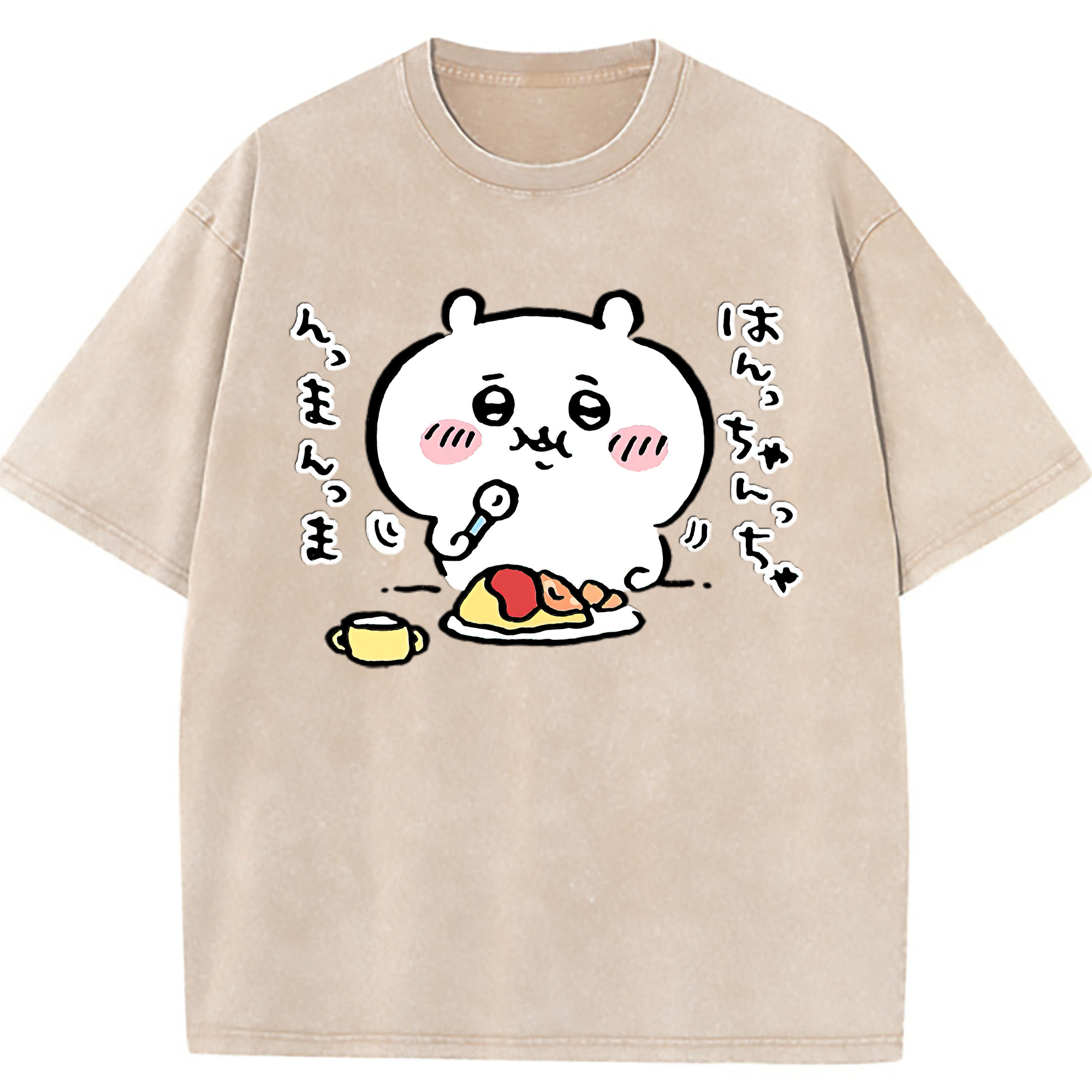 （画像用） ちいかわ ちいかわ Chii-kawa chiikawa 綿100% ヴィンテージ風 半袖Tシャツ（フロントプリント）
