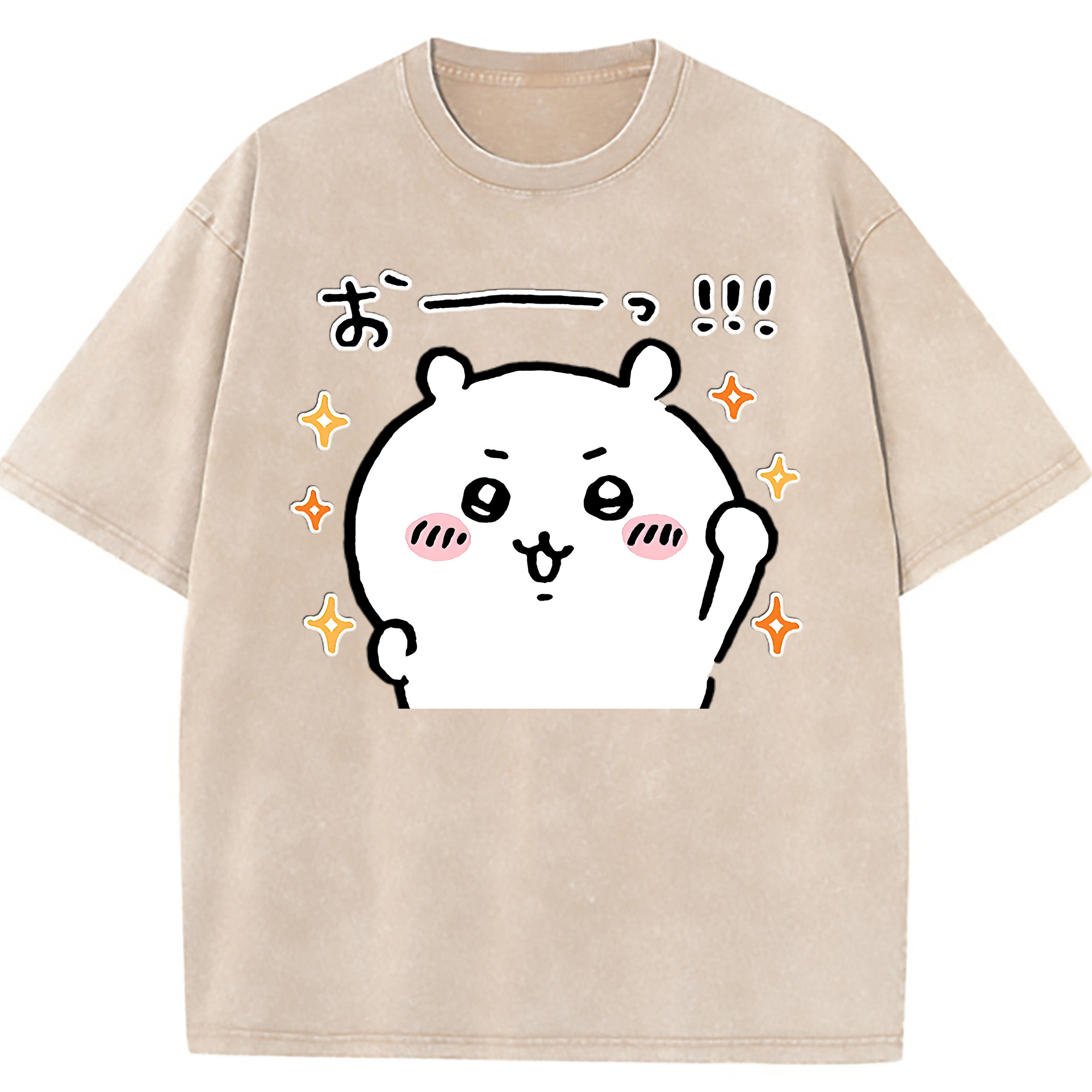 （画像用） ちいかわ ちいかわ Chii-kawa chiikawa 綿100% ヴィンテージ風 半袖Tシャツ（フロントプリント）