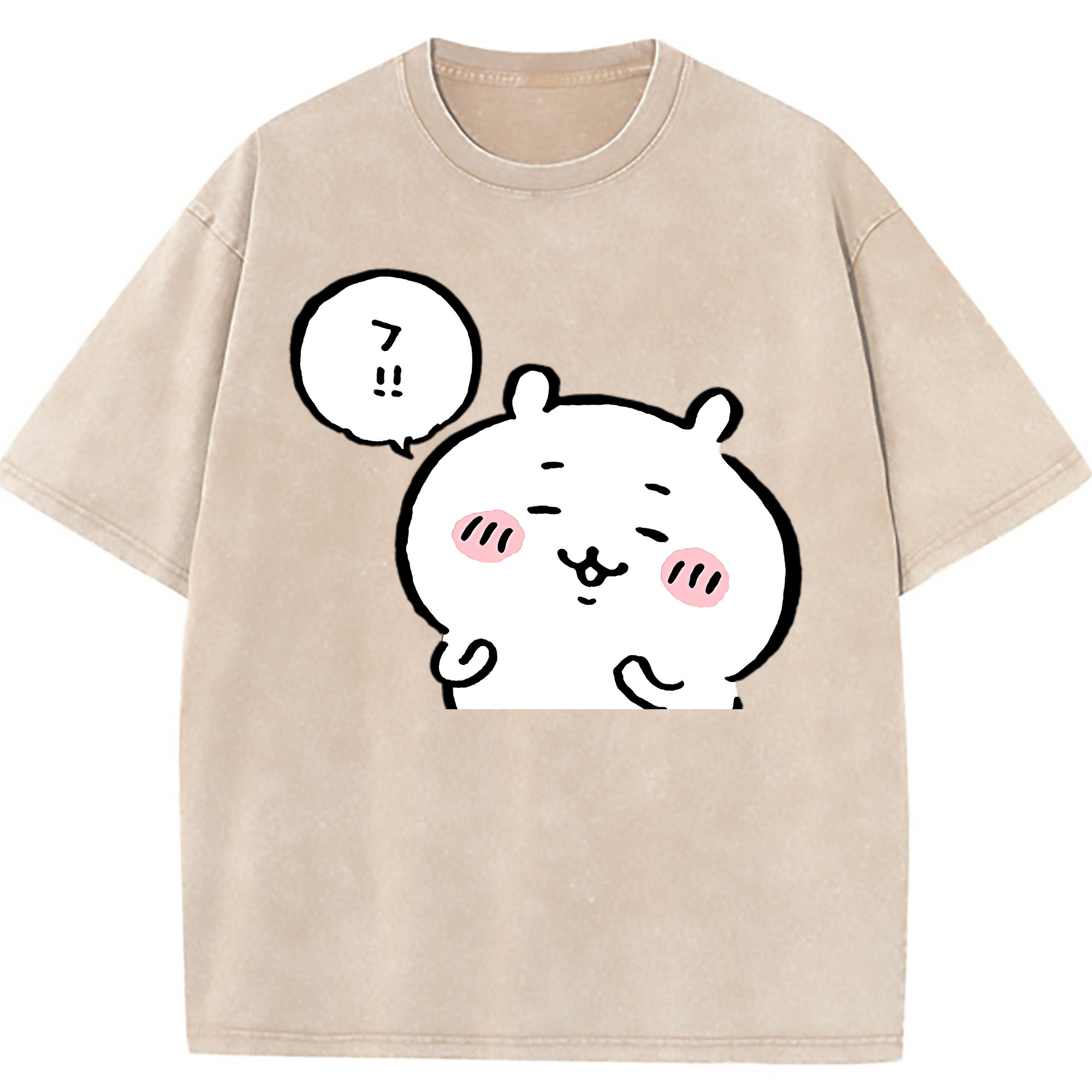 （画像用） ちいかわ ちいかわ Chii-kawa chiikawa 綿100% ヴィンテージ風 半袖Tシャツ（フロントプリント）