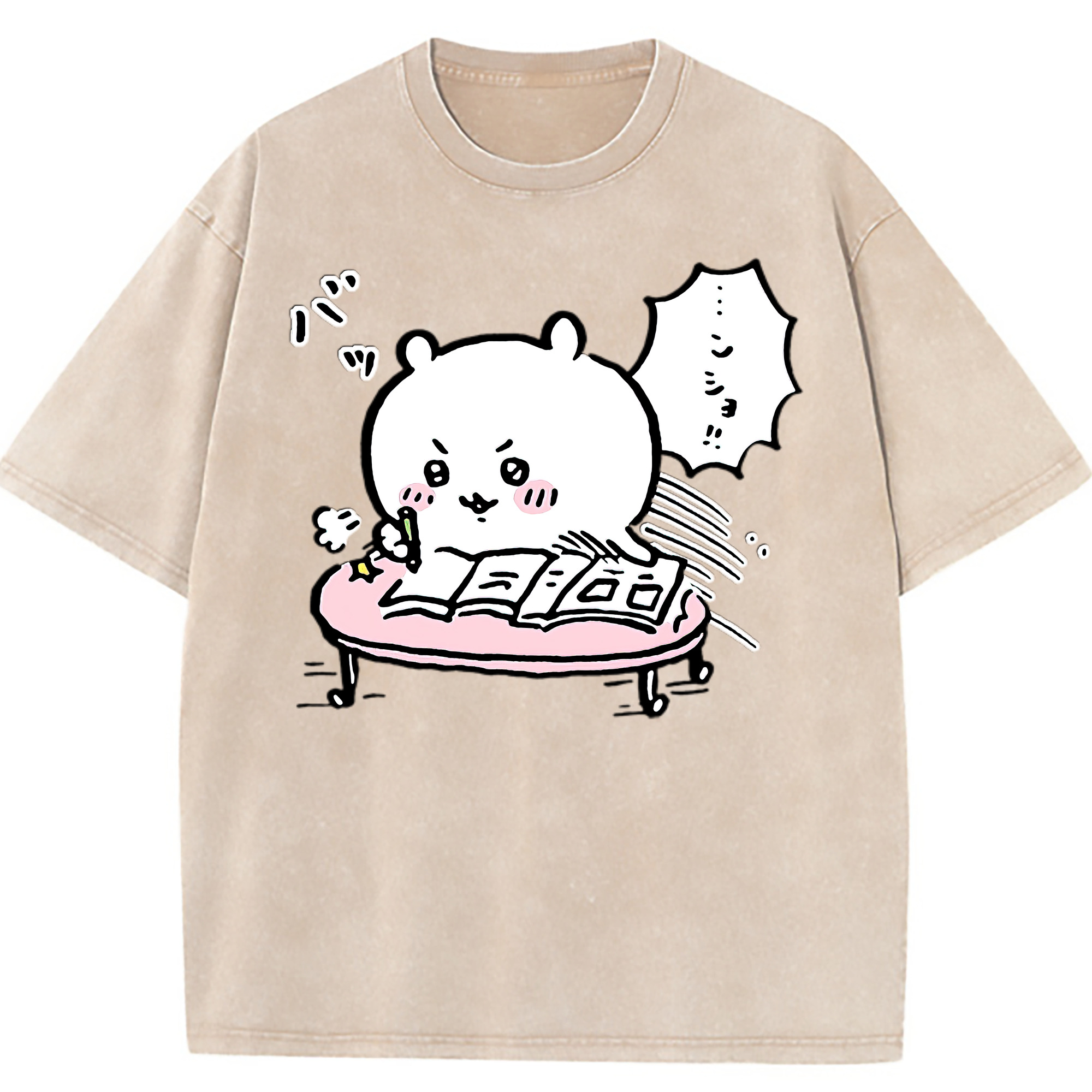 （画像用） ちいかわ ちいかわ Chii-kawa chiikawa 綿100% ヴィンテージ風 半袖Tシャツ（フロントプリント）