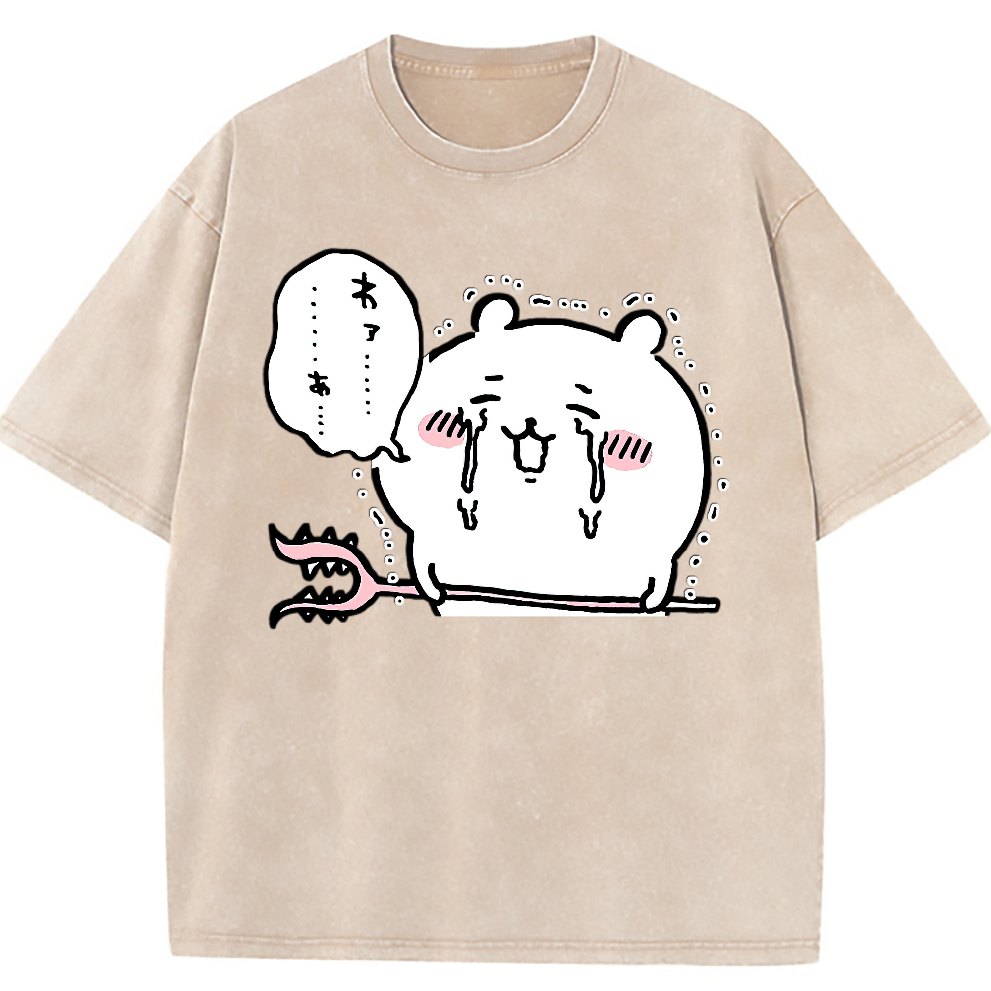 （画像用） ちいかわ ちいかわ Chii-kawa chiikawa 綿100% ヴィンテージ風 半袖Tシャツ（フロントプリント）