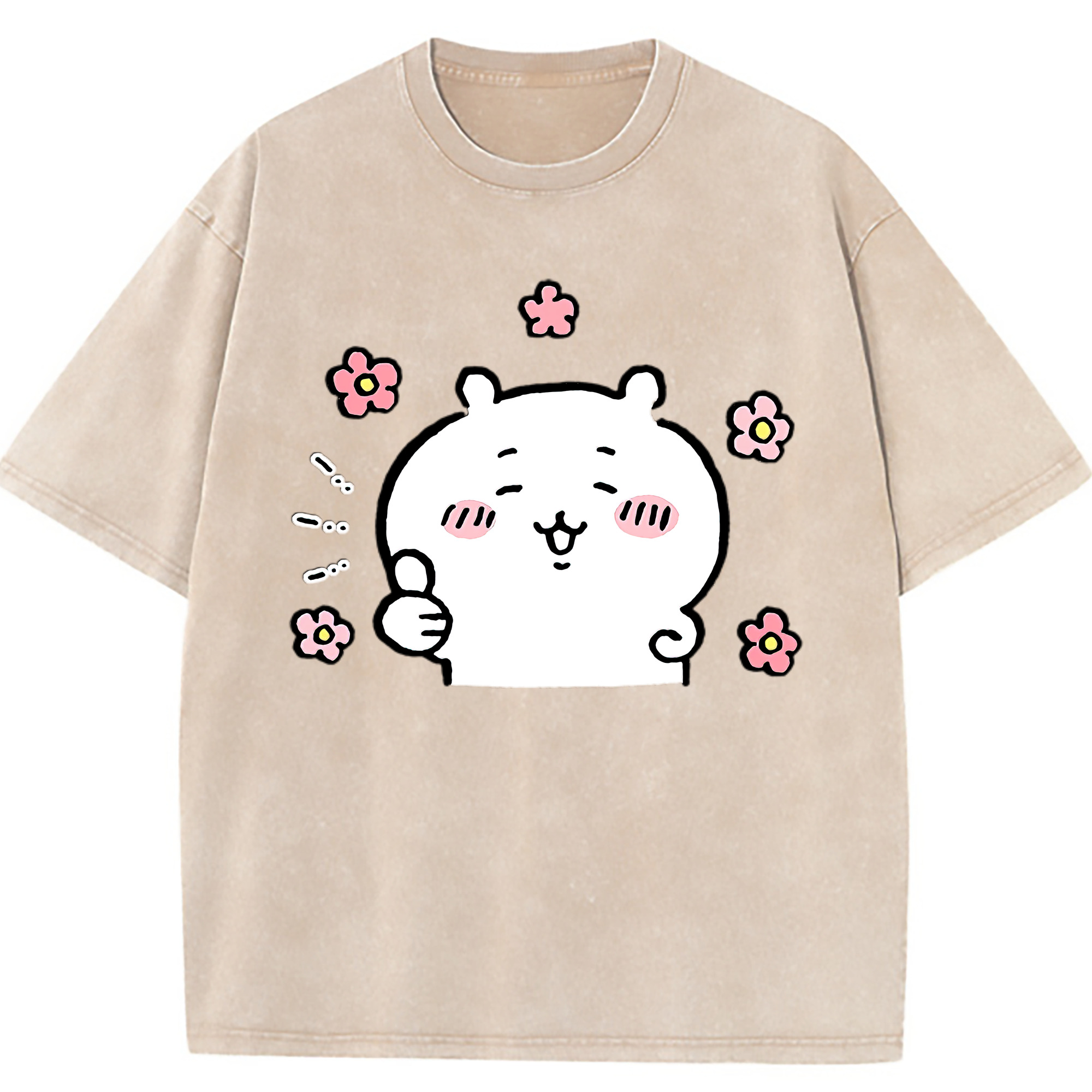（画像用） ちいかわ ちいかわ Chii-kawa chiikawa 綿100% ヴィンテージ風 半袖Tシャツ（フロントプリント）